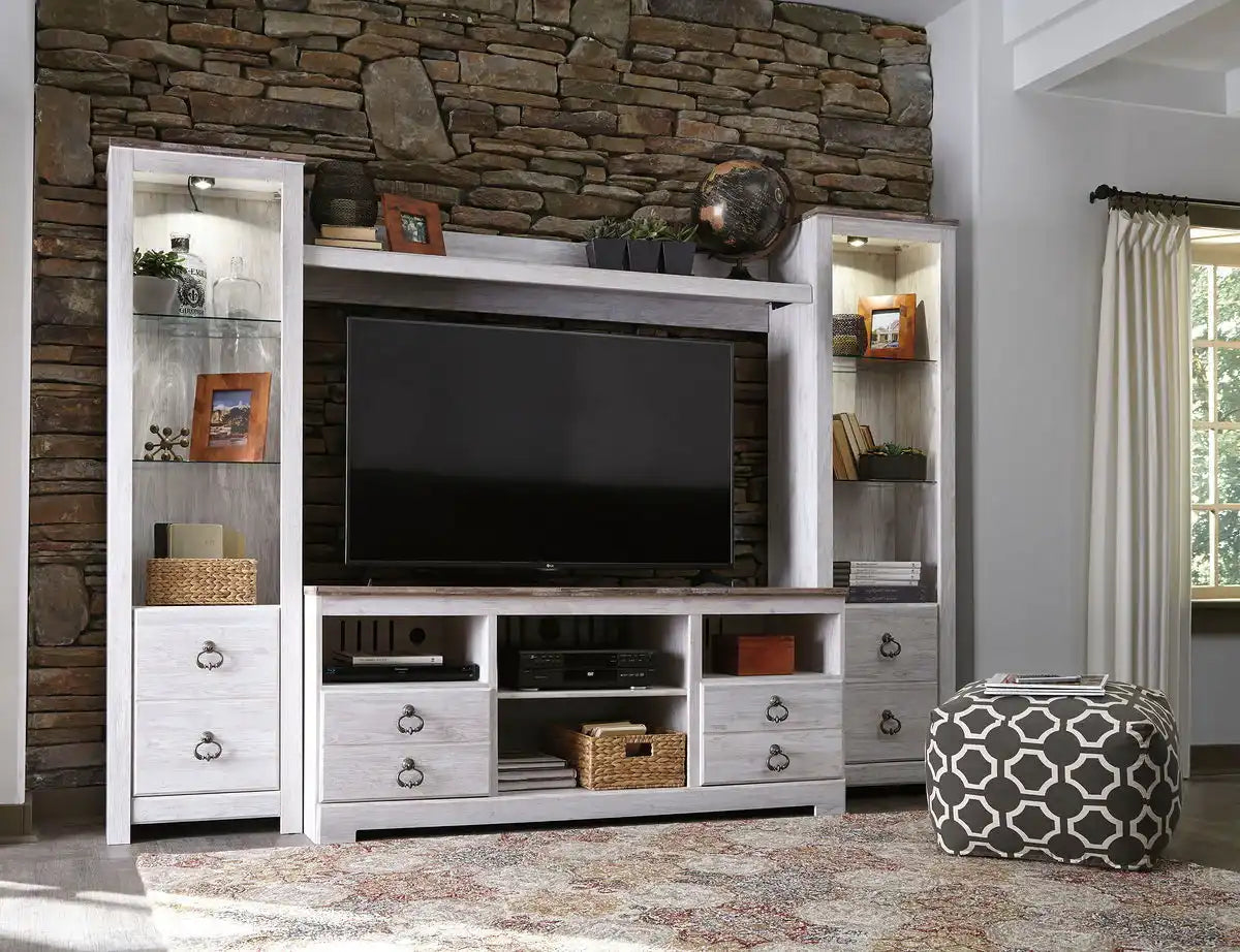 Willowton - Entertainment Center With Fireplace Option - Best Buy Furniture