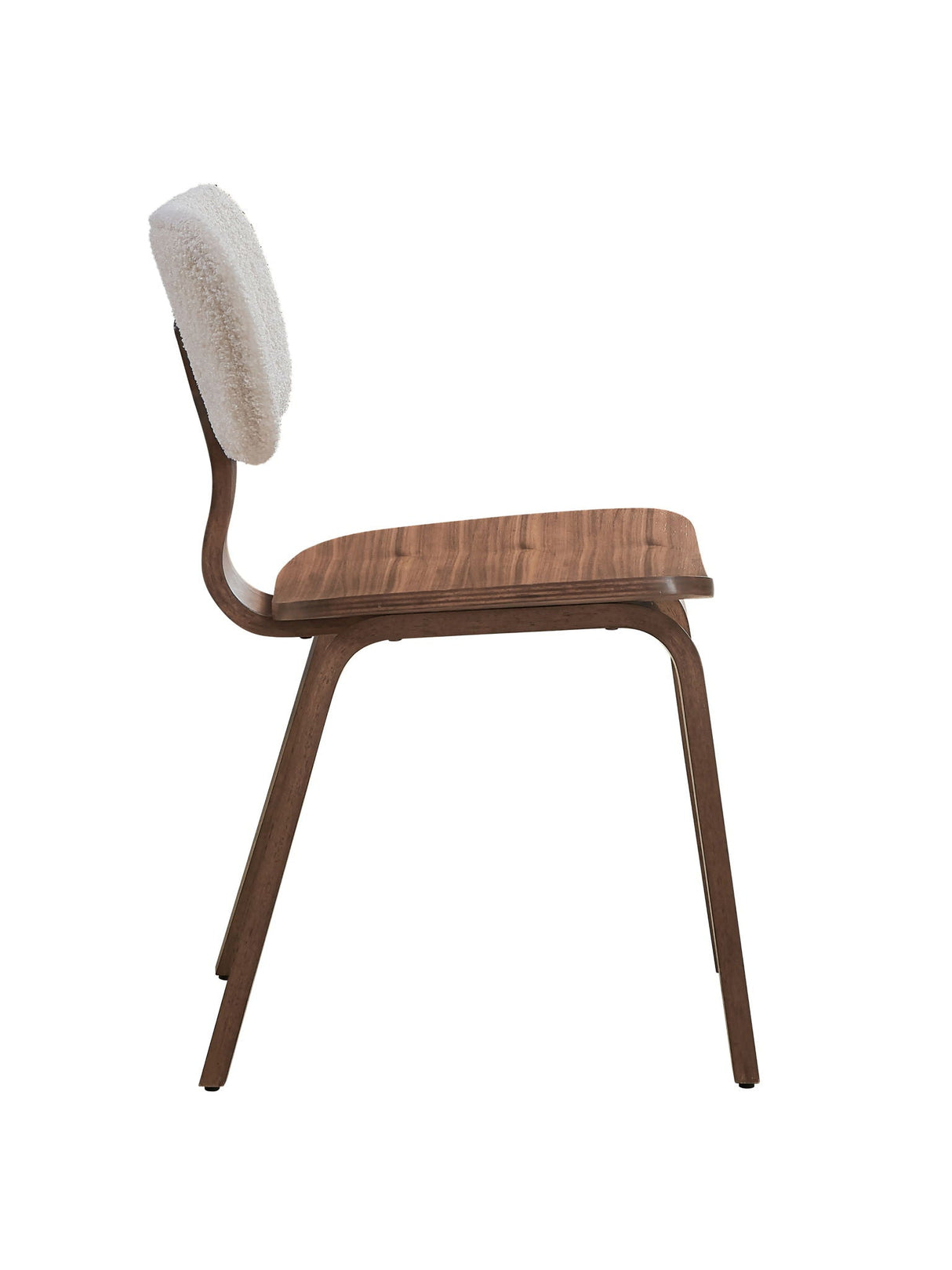 Casson - Boucle 7 Walnut Side Chair (Set of 2) - White / Walnut - Best Buy Furniture
