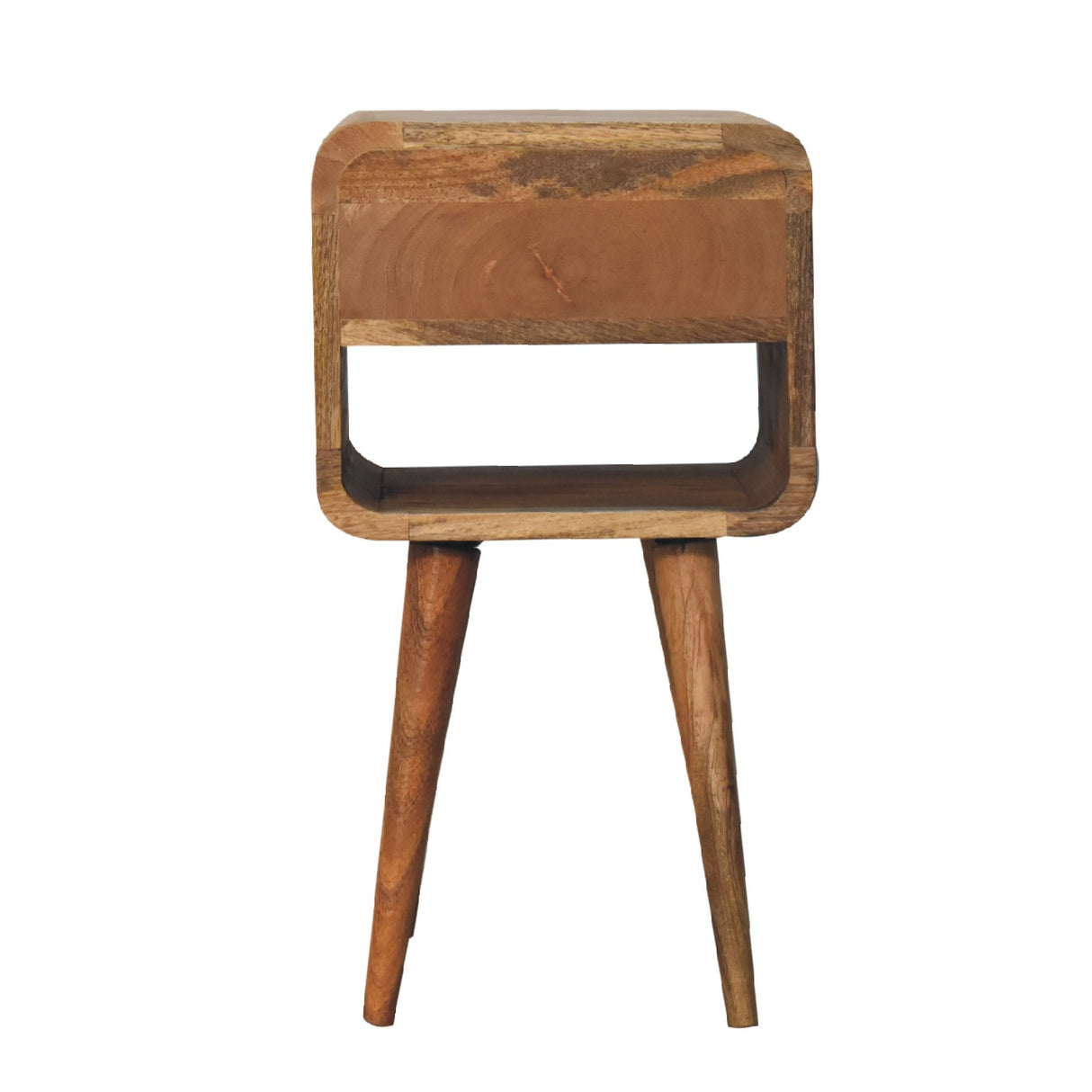 Solid Wood Mini Oak-ish Curve Lower Nightstand