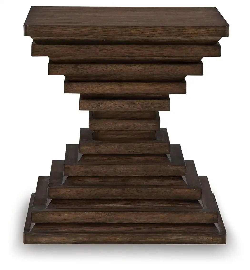 Hannodream - Square End Table - Warm Brown - Best Buy Furniture