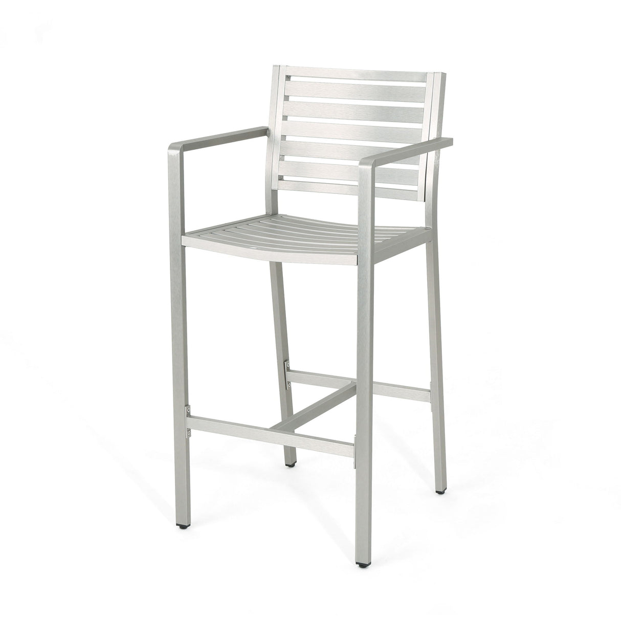 Outdoor Aluminum Rust Proof Barstools (Set of 2) - Silver