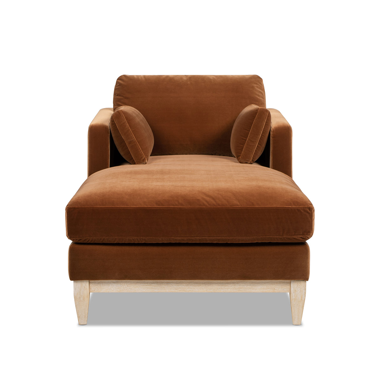 Knox 65" Modern Farmhouse Chaise Lounge Chair, Burnt