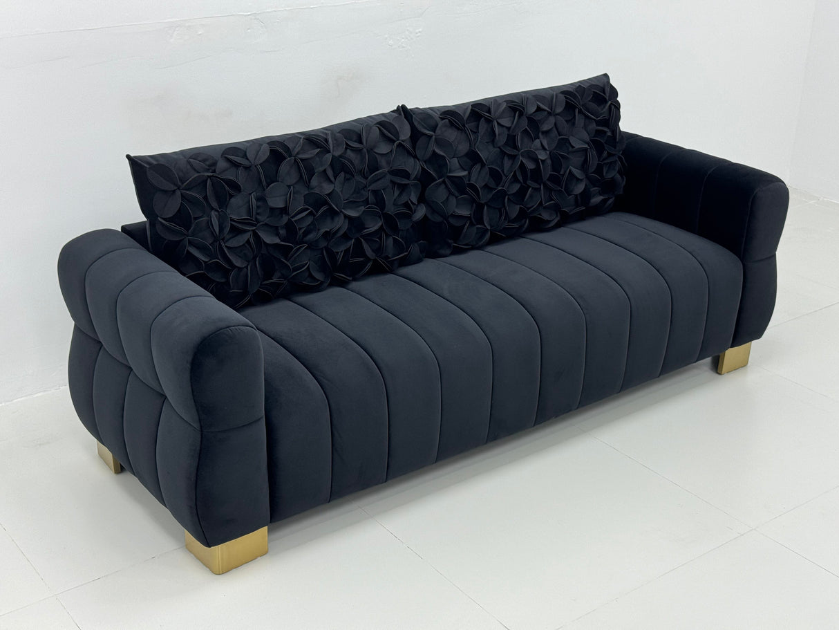 FX-P56-BKH Velvet Sofa