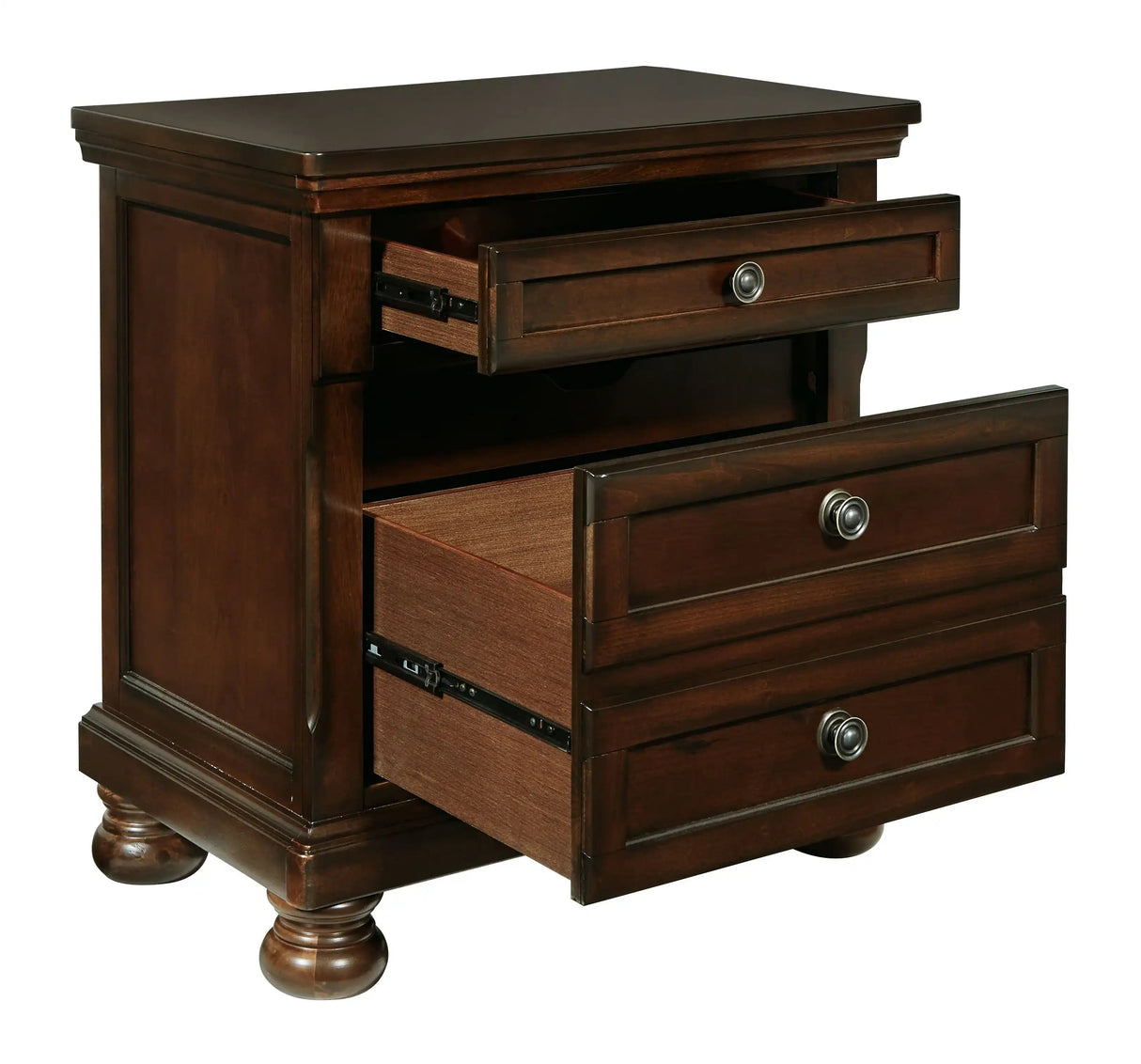 Porter - Two Drawer Night Stand - Dark Brown - Best Buy Furniture