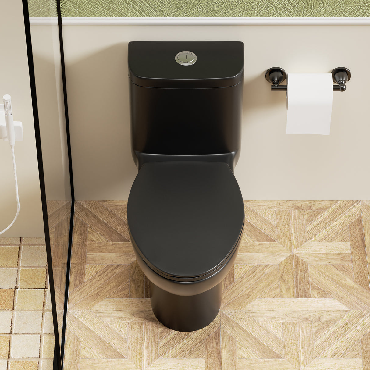 1.1/1.6 GPF Tornado Flush One-Piece Toilet with Comfort Chair Seat ADA Height 17"