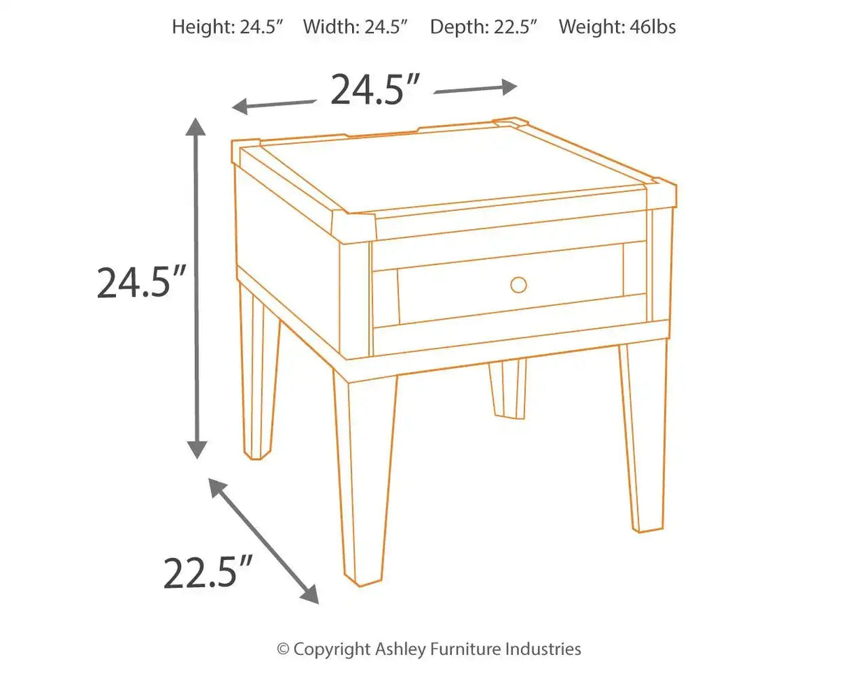 Todoe - Rectangular End Table - Dark Gray - Best Buy Furniture