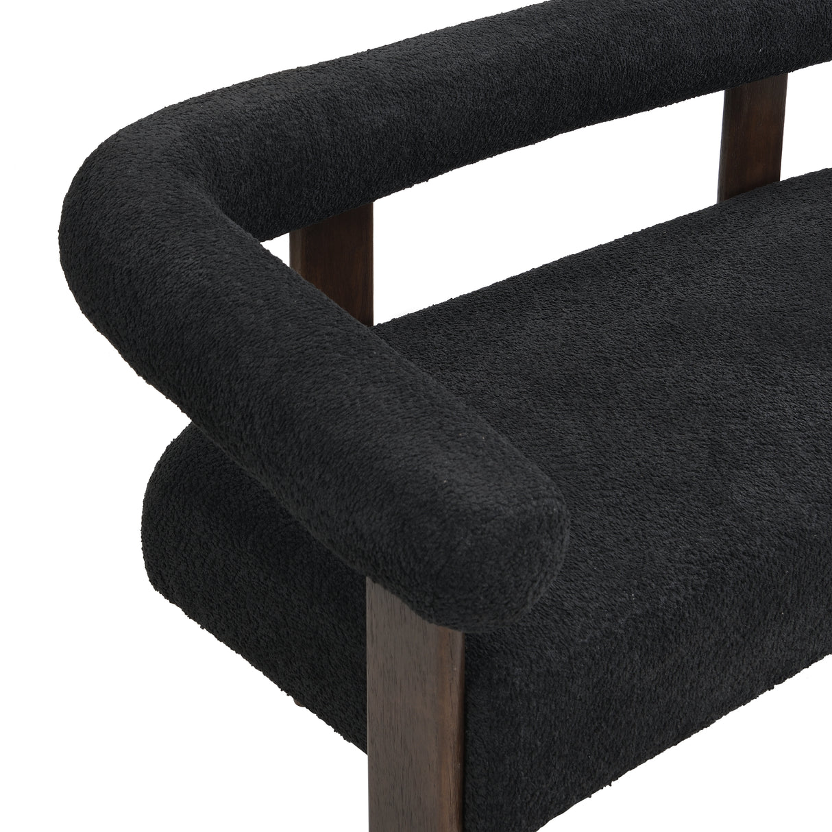 Round Armrest Loveseat (Black + Brown)