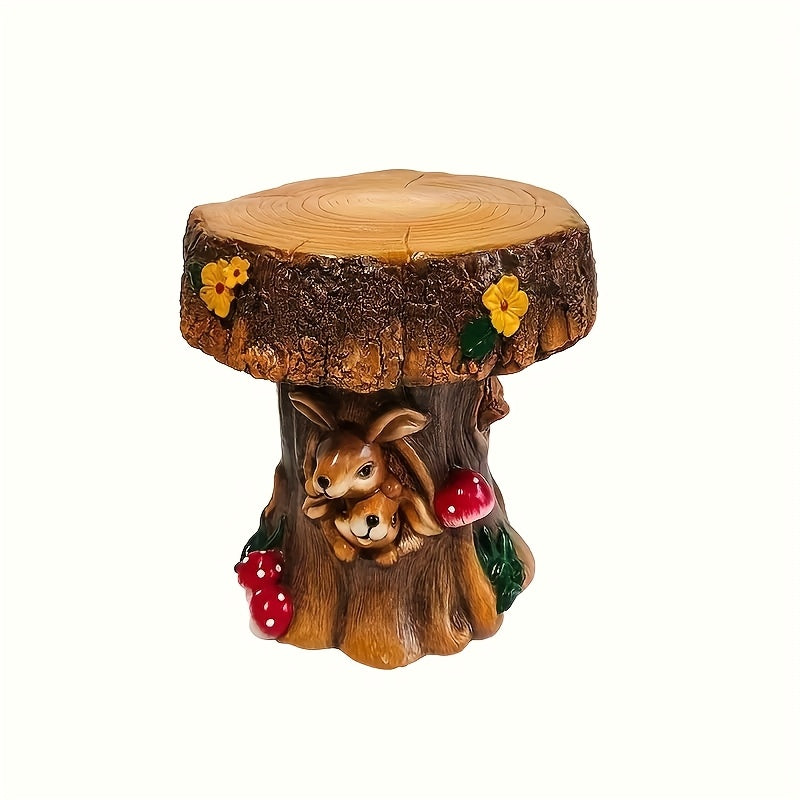 12.6" Resin Rabbit Garden Chair