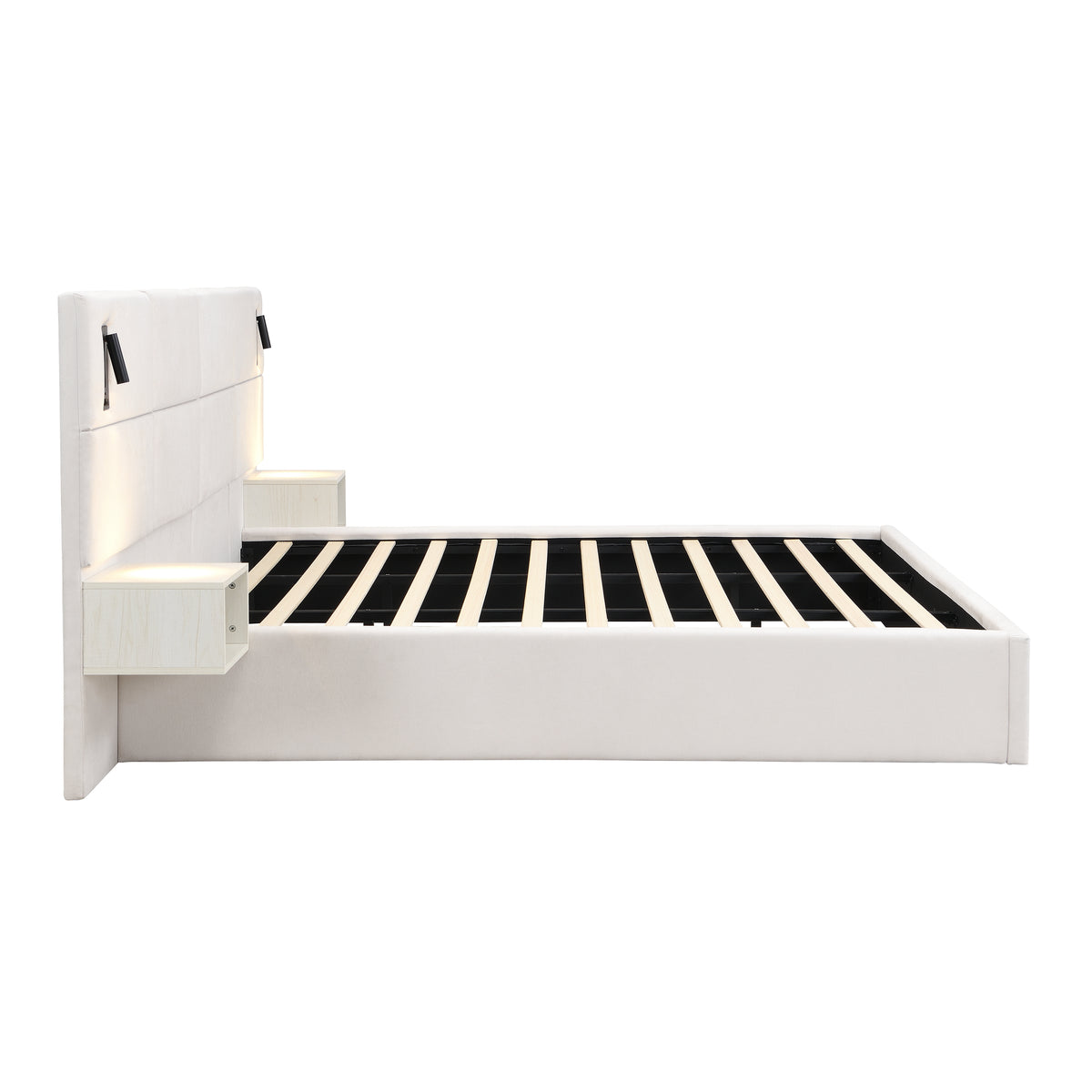 Soft, Comfortable, Luxurious Upholstered Smart Bed with Reading Light - King