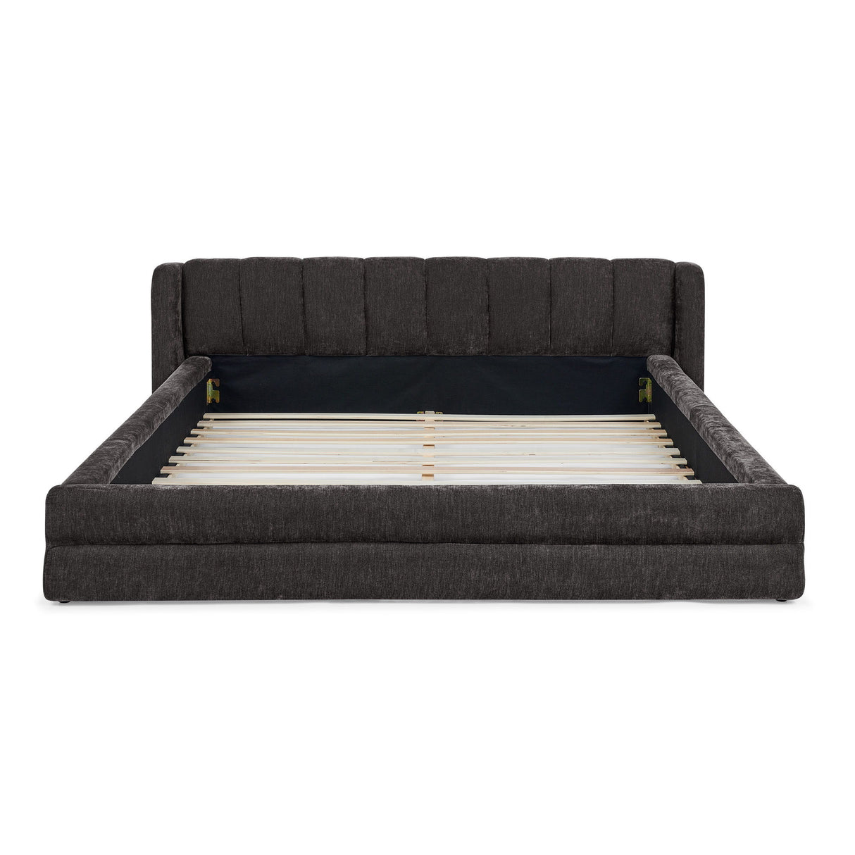 Modern Upholstered Bed Frame With Thick Fabric And Headboard