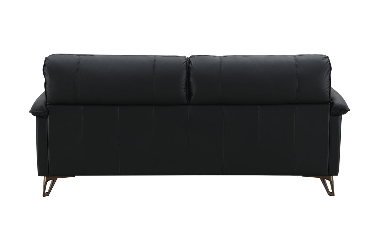 Eilene - Top Grain Leather Loveseat - Black - Best Buy Furniture