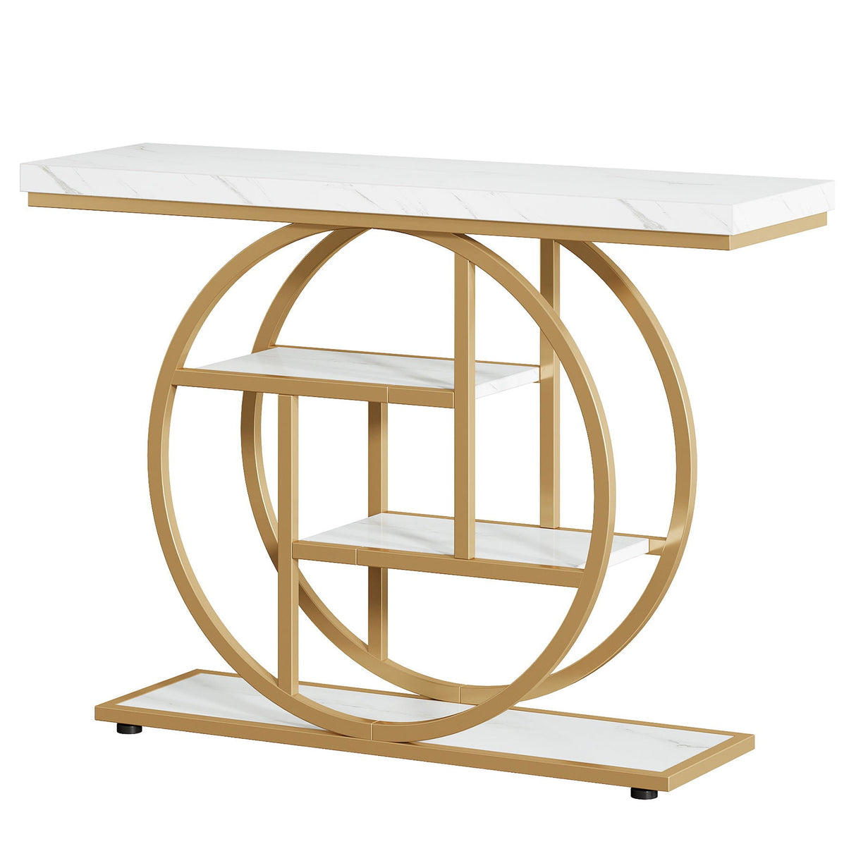 Console Table With 4-Tier Design For Living Hallway
