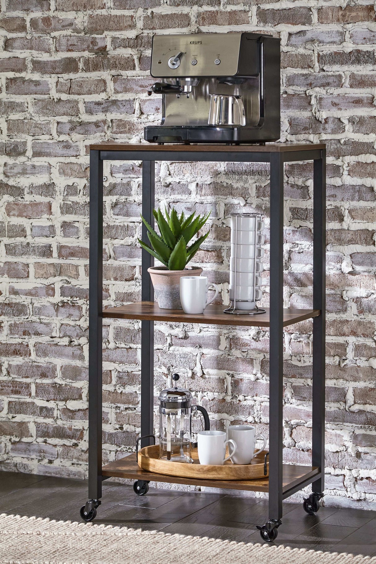 Bevinfield - Bar Cart - Brown / Black - Best Buy Furniture