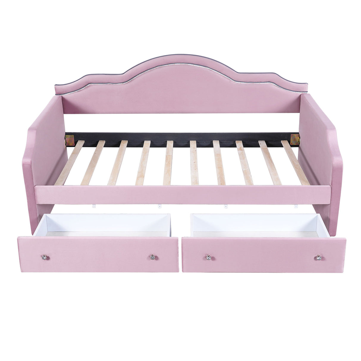 Upholstered Daybed With LED Lights And 2 Drawersme