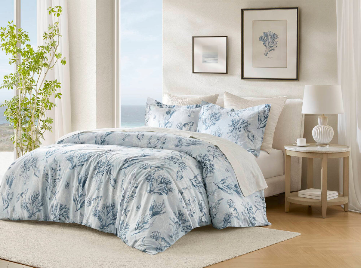 King 100% Cotton Sateen Duvet Cover Set - Navy/Blue