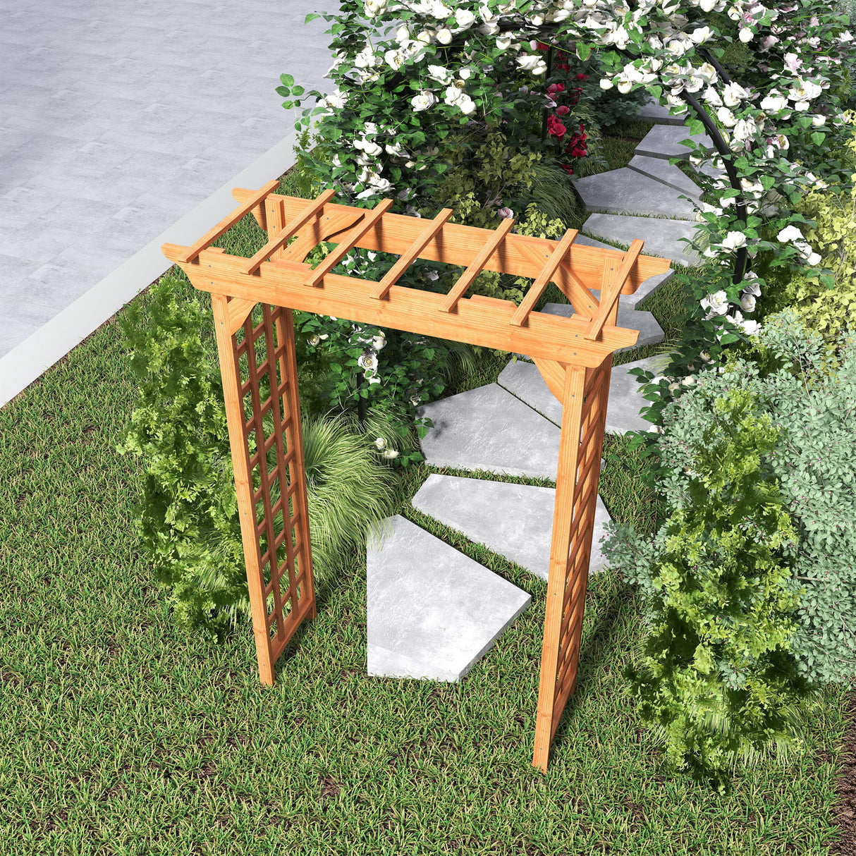 Arbor, Wedding Arch For Ceremony, Trellis For Plant Climbing, Christmas Decor Pergola For Garden Backyard - Yellow
