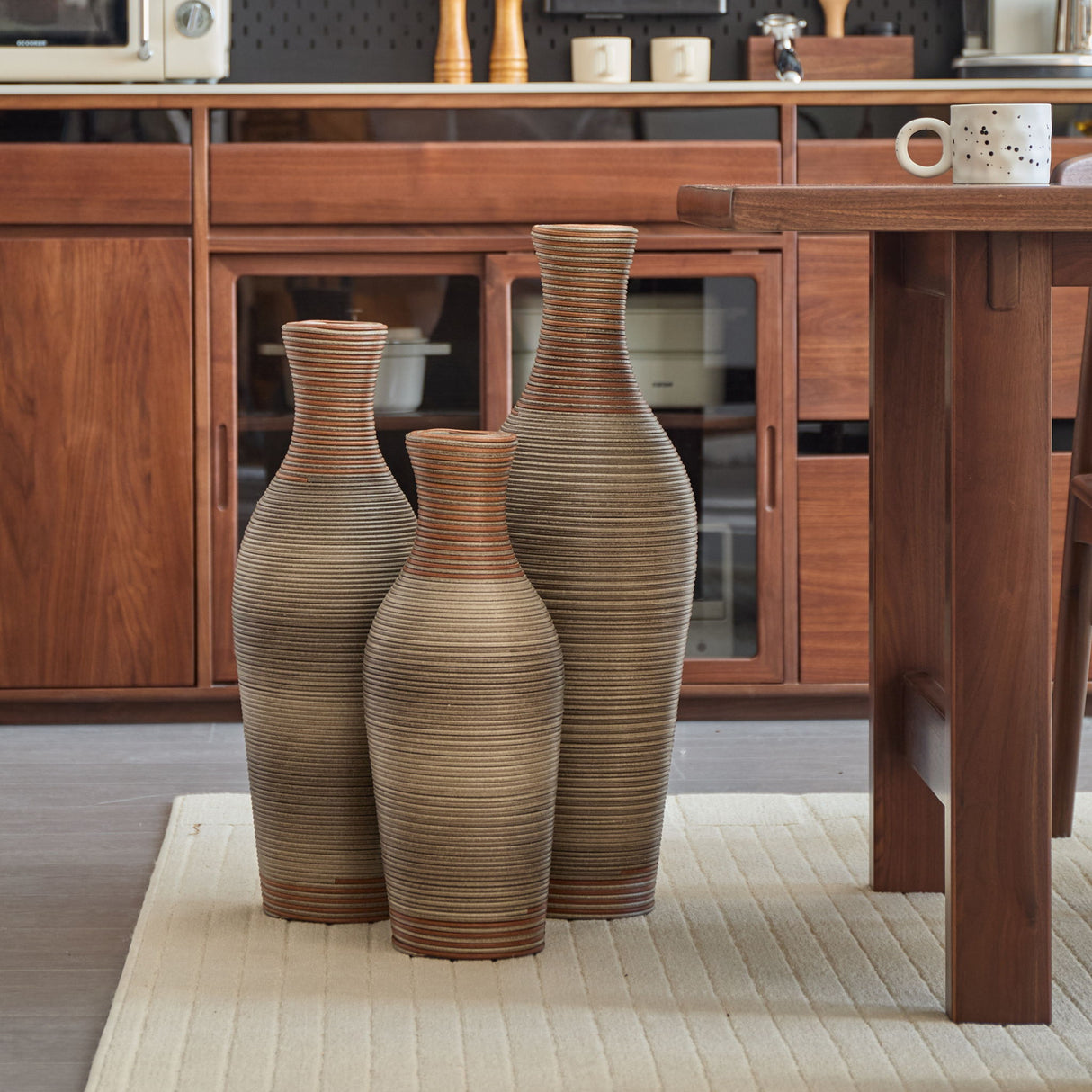 Classic And Neat Floor Vase, High Independent Flower Stand (Set of 3)