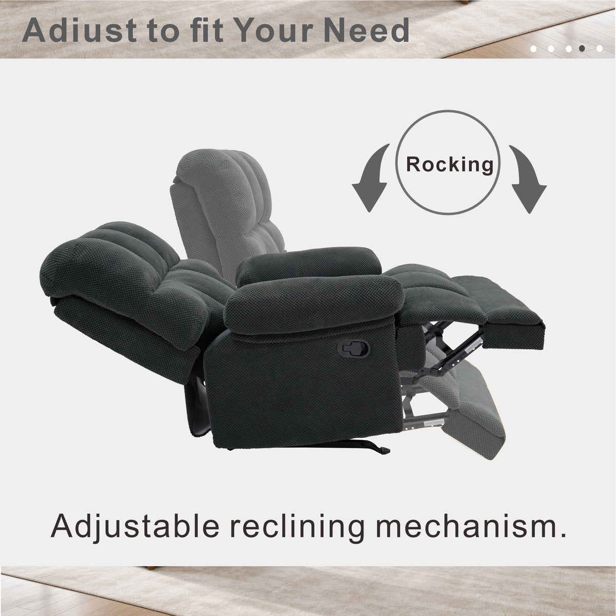 Modern Manual Rocker Recliner Chair