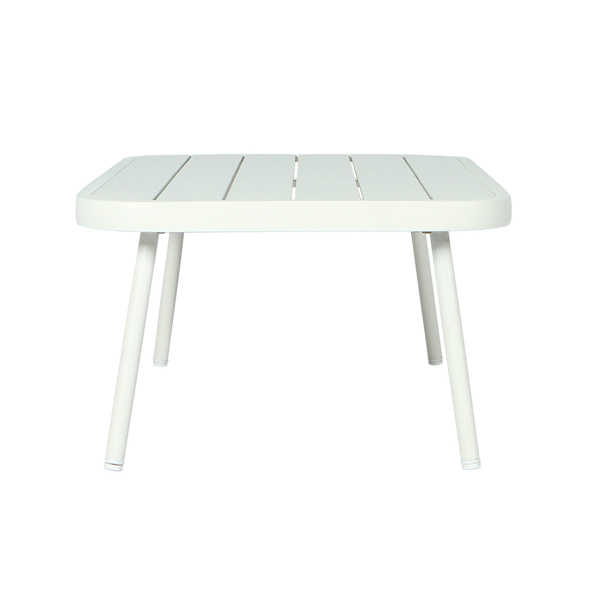 Mariano Steel Loveseat and Table, Off White & Grey