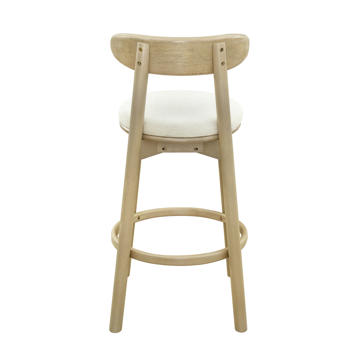 Round Cushion Bar Stools (Natural Ash + Beige)