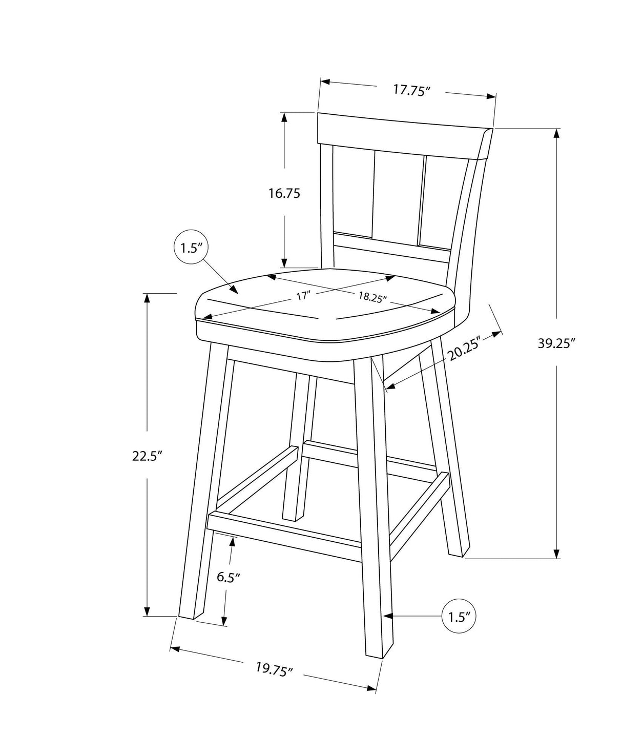 Swivel Bar Stool Counter Height, Transitional (Set of 2) - Best Buy Furniture