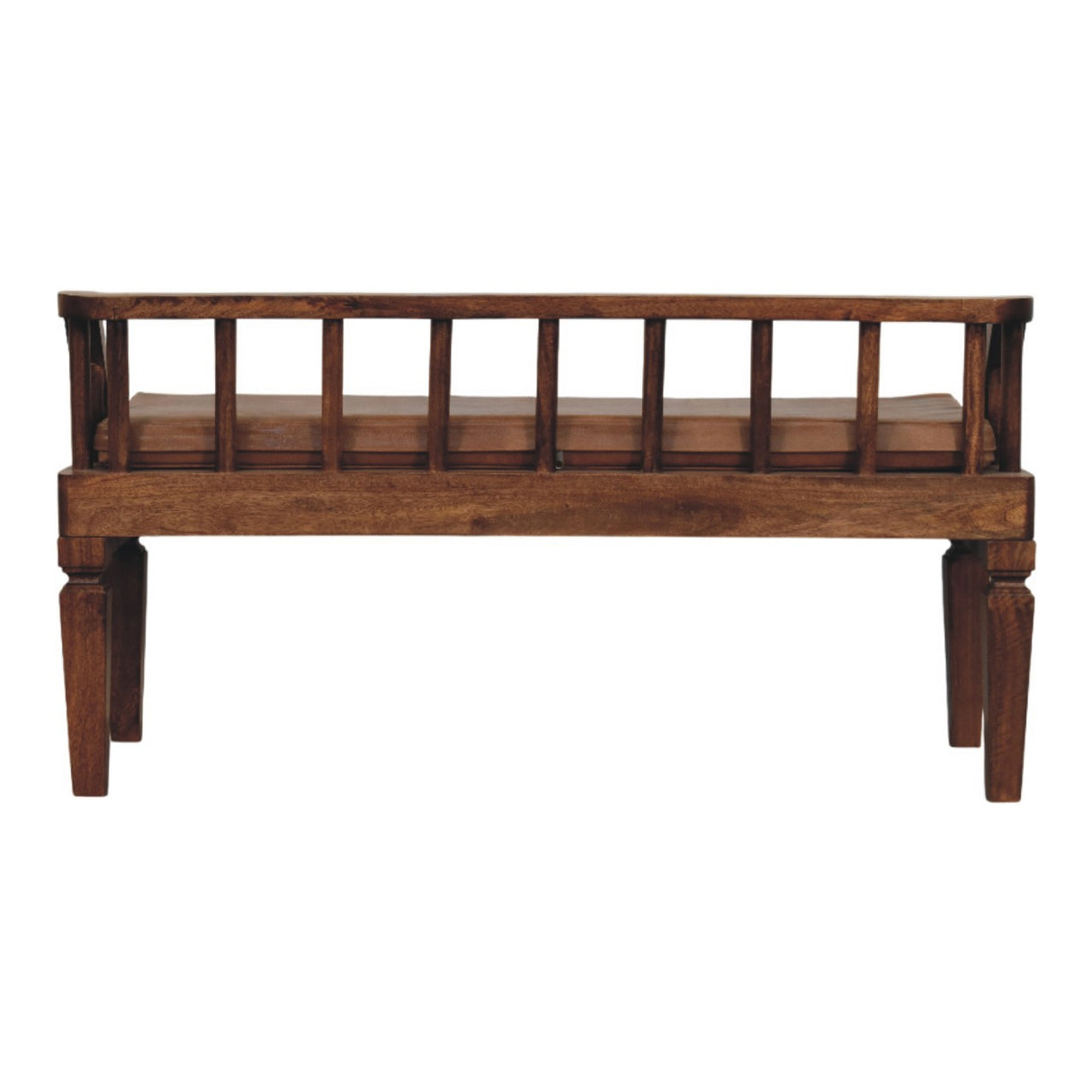 Artisan Furniture Solid Wood Bordeaux Leather Bench