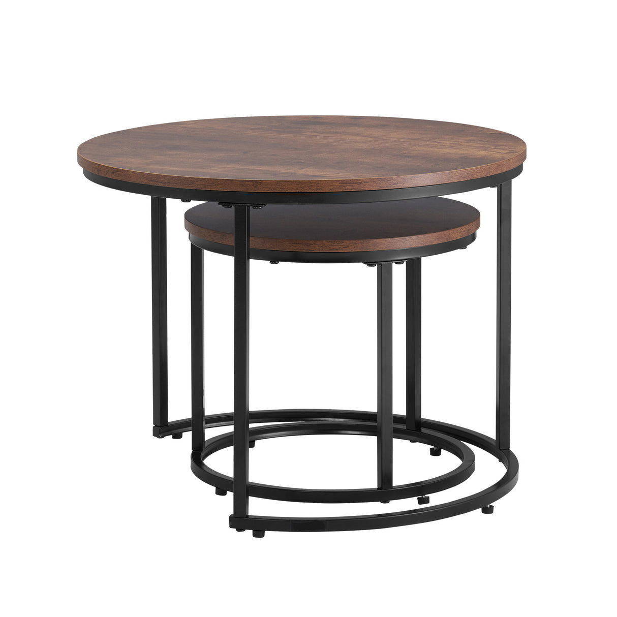 Nesting Coffee Table Set of 2, 23.6 in Round Coffee Tables