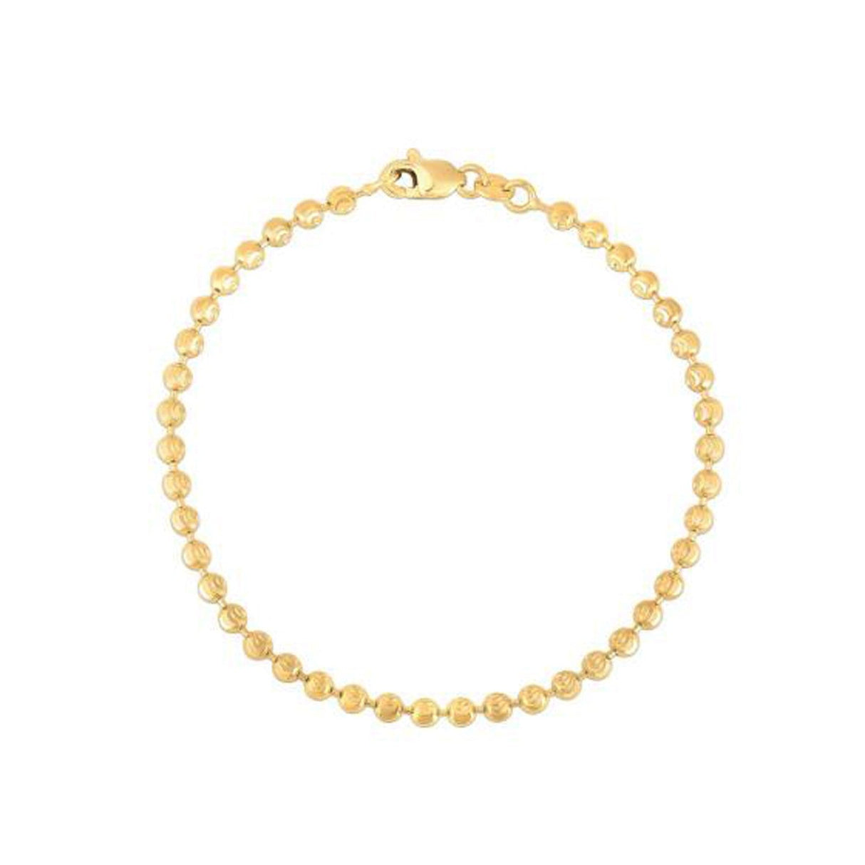Moon Cut Bead Chain Bracelet in 14k Yellow Gold (3.00 mm)