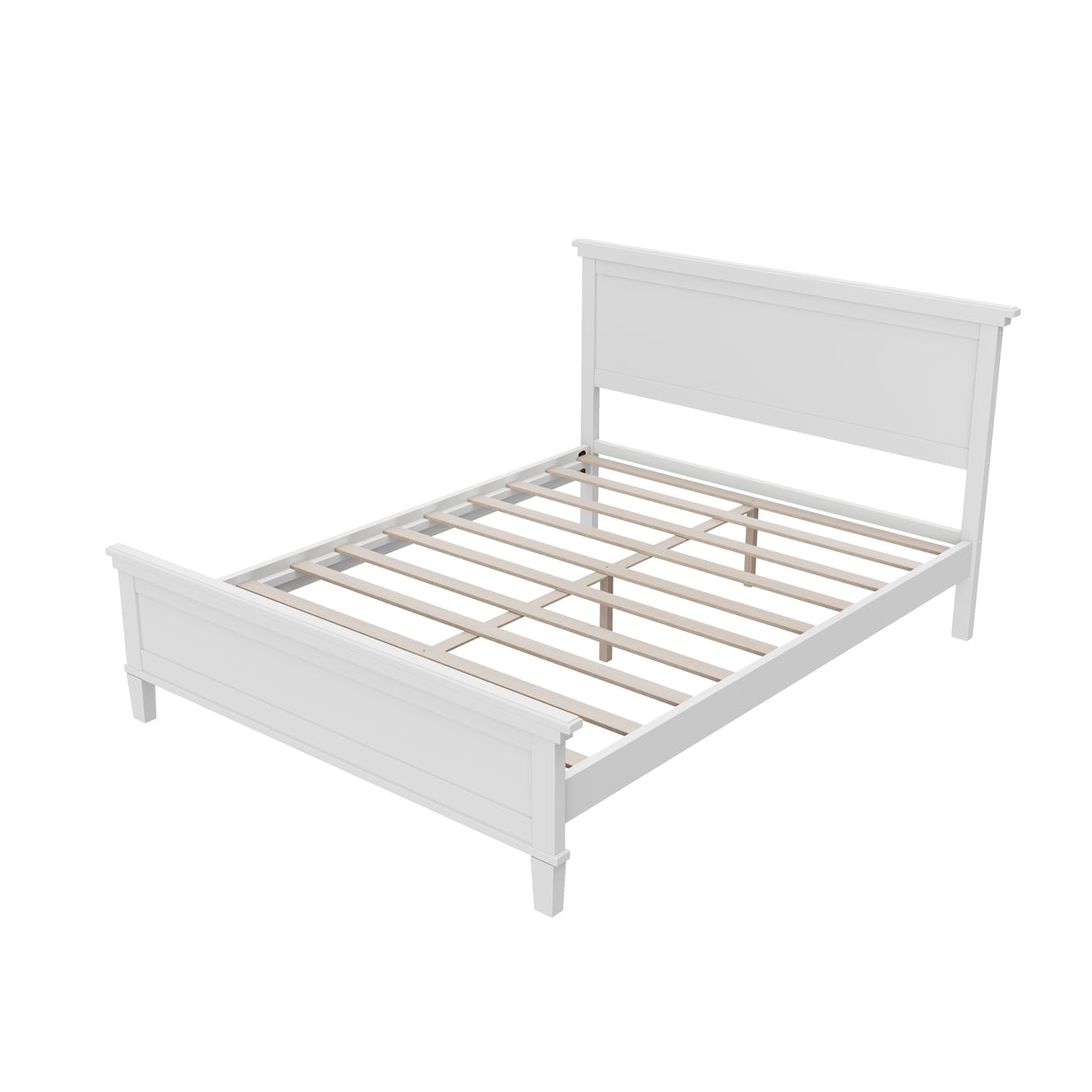 Mid-Century Modern Wood Platform Bed