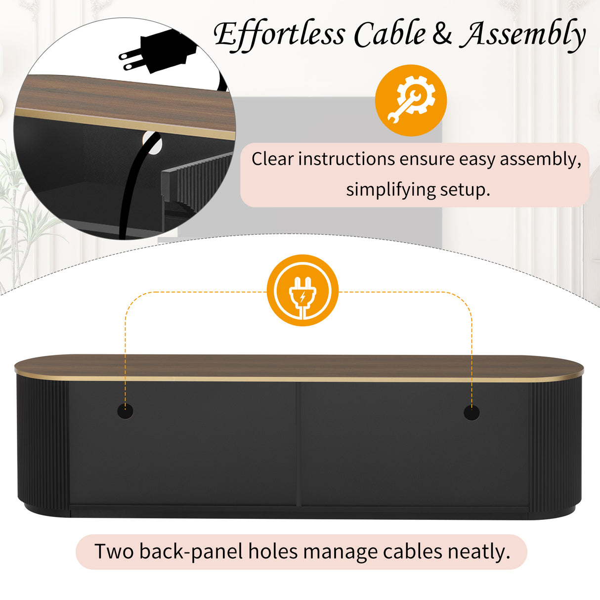 Vibe Haus 70.8'' Modern Minimalist TV Stand for TVs up to 80 Inches