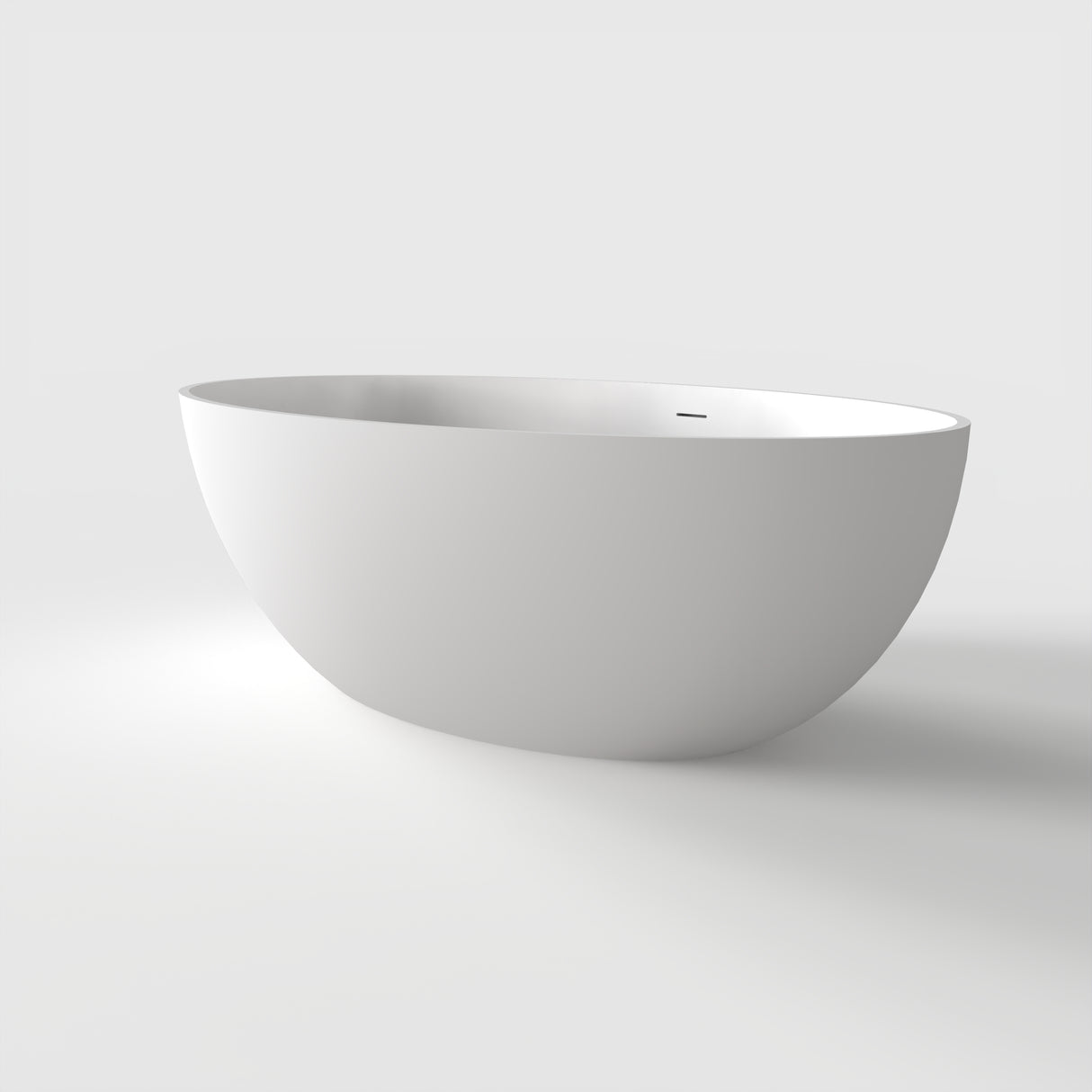 67 Inch Freestanding Solid Surface Soaking Bathtub
