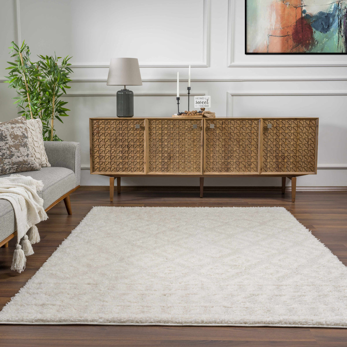Boutique Rugs Eivin Cream Diamonds Plush Rug - view 9
