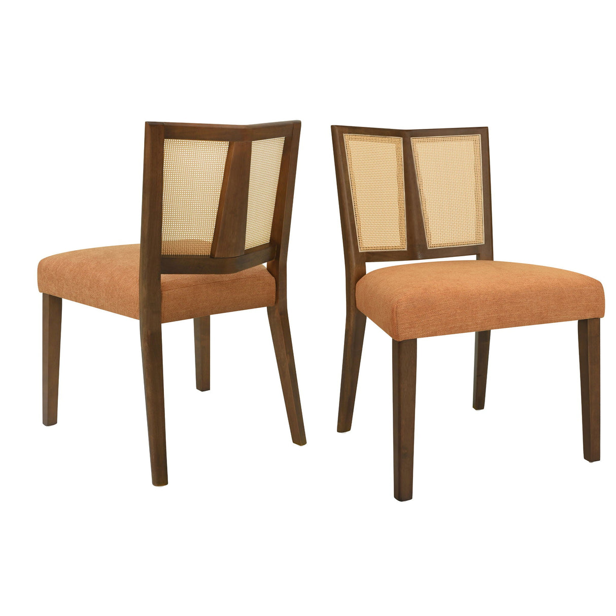 Mid Century Rattan Dining Chair Without Arms Set - Best Buy Furniture