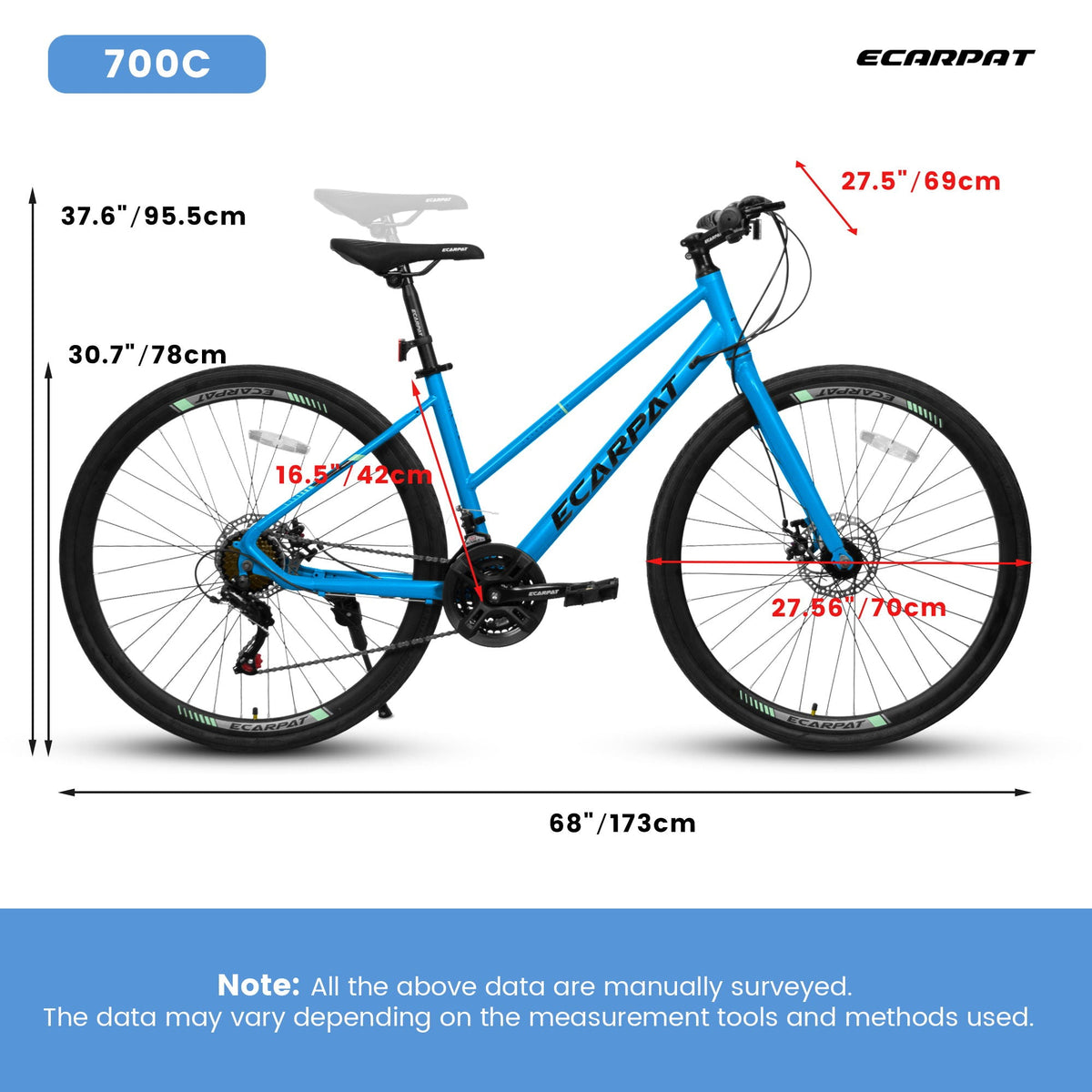 ECARPAT SPORT A28250 Road Bike with Aluminum Alloy Wheels and 21-Speed Gear System - view 2