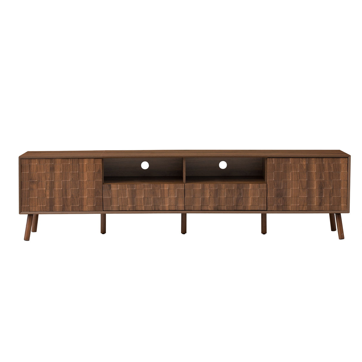 TV Stand With Drawers And Cable Management - Walnut