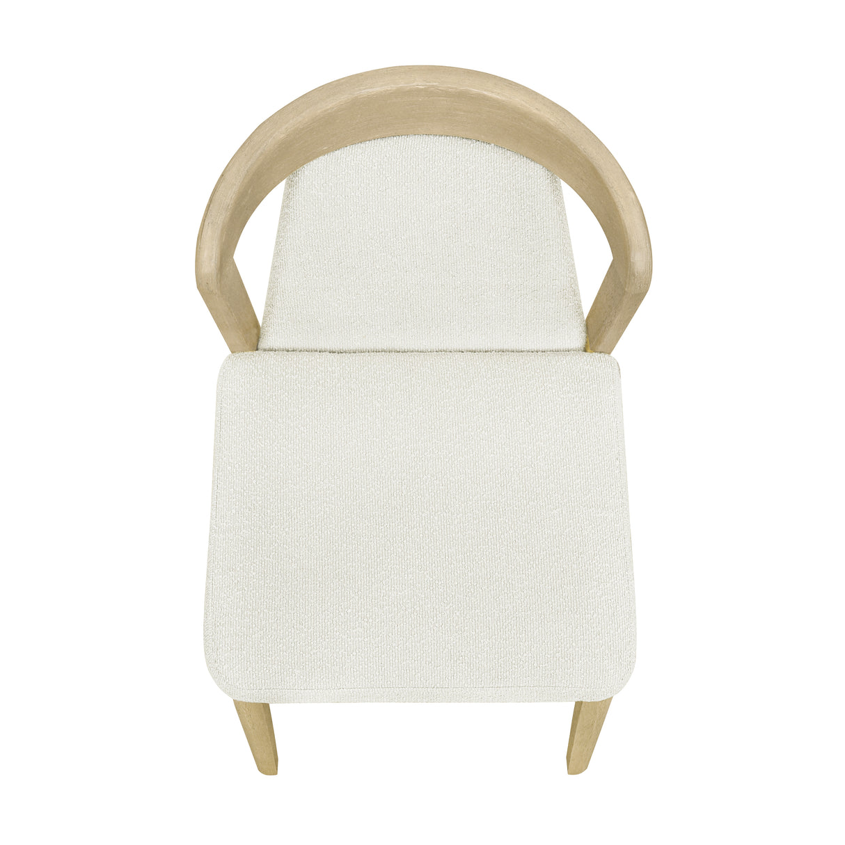 Upholstered Backrest Armless Dining Chairs (Natural Ash + Beige)