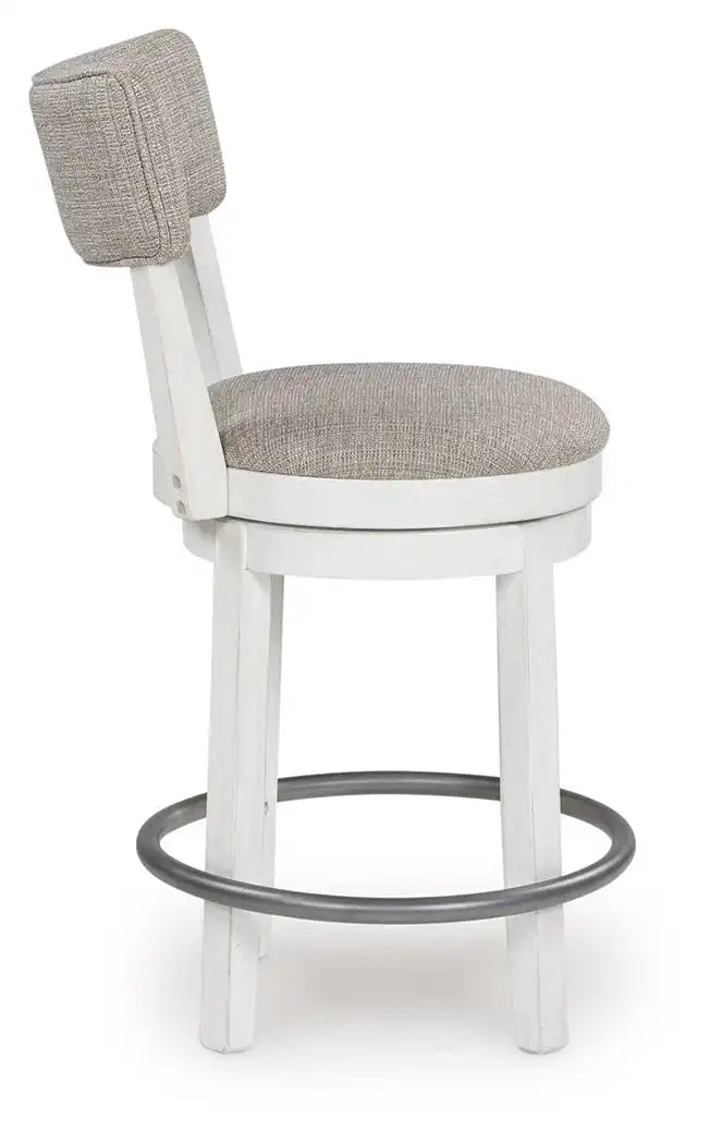 Robbinsdale - Upholstered Swivel Barstool (Set of 2) - Antique White - Best Buy Furniture