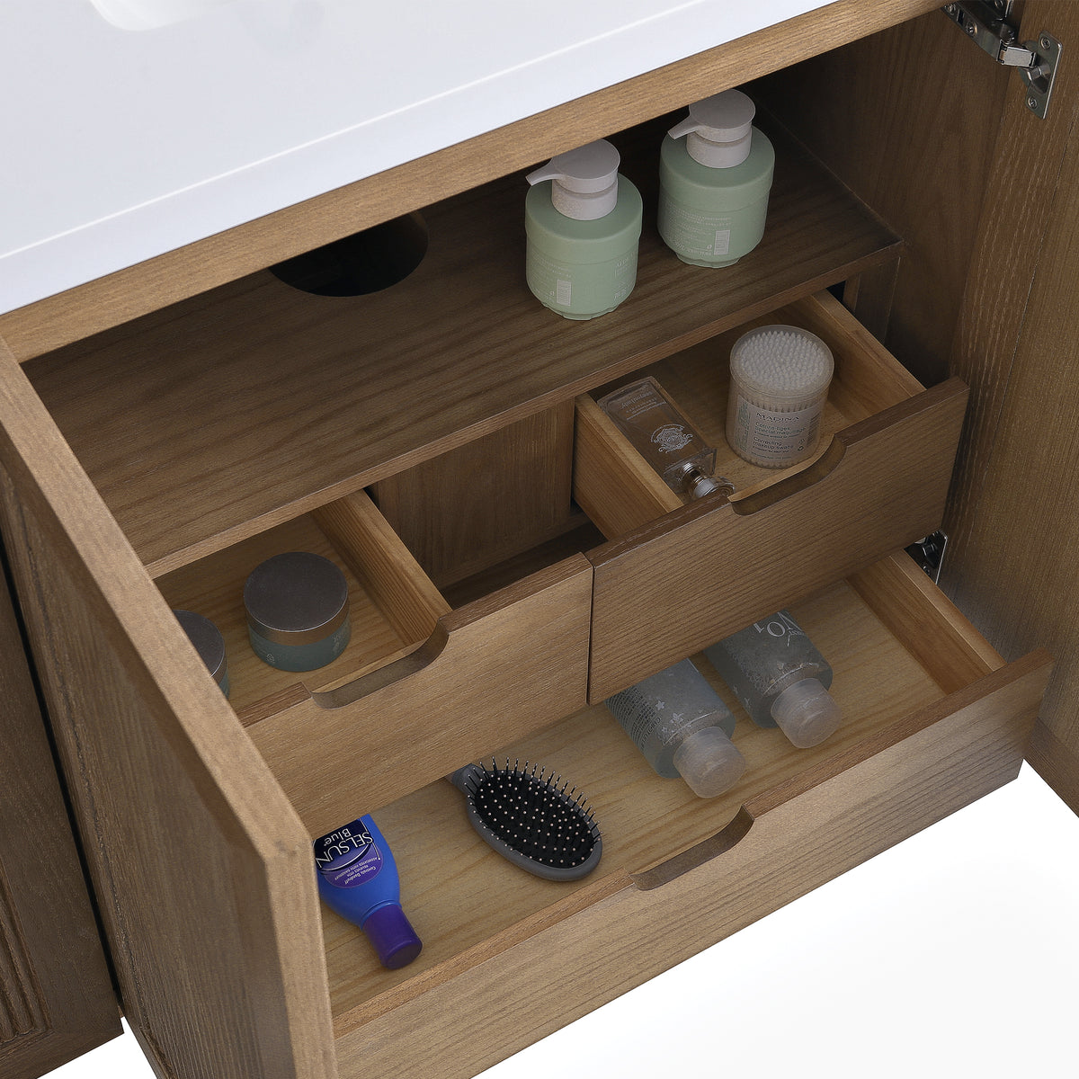 Fully Assembled 60'' Light Coffee Single Sink Bathroom Vanity