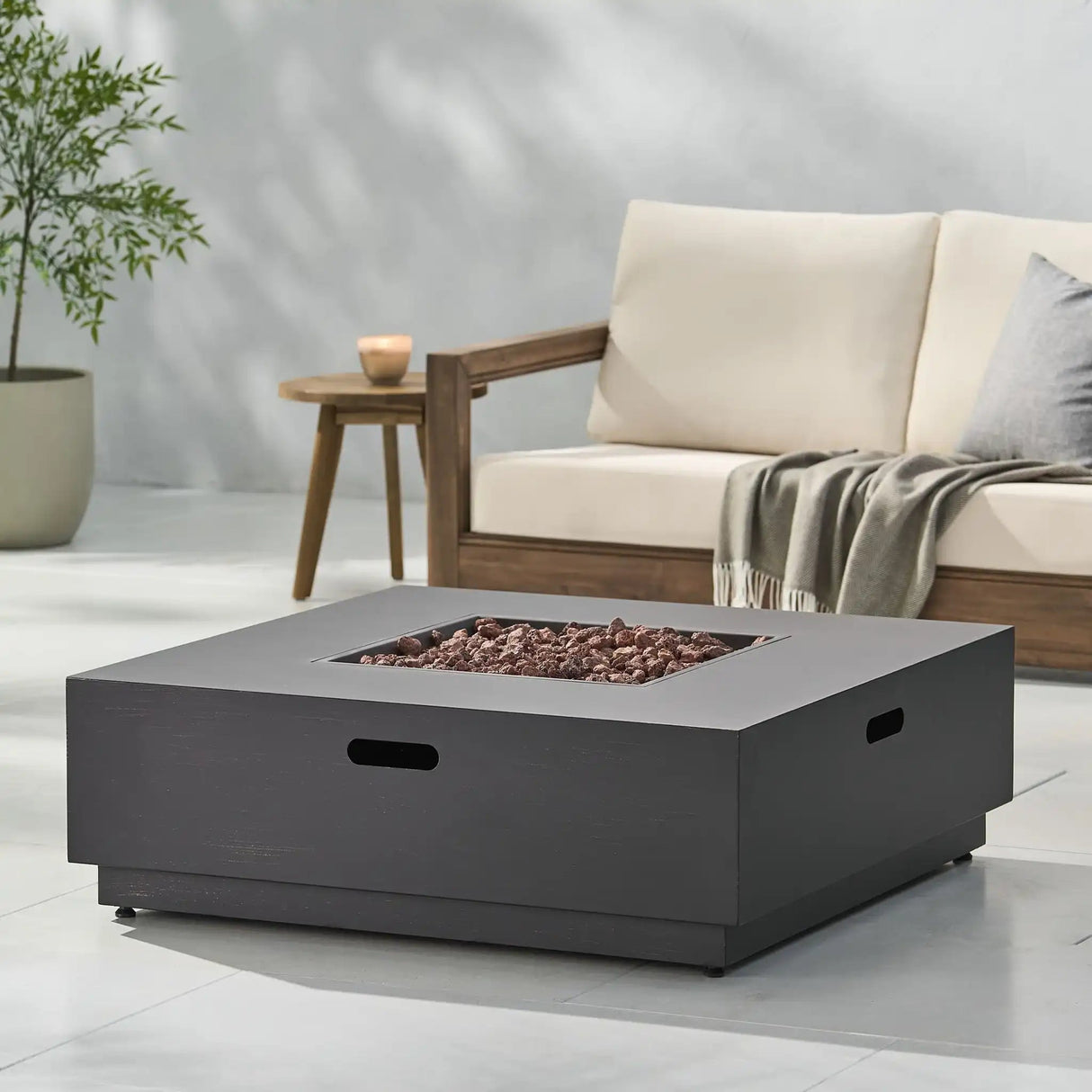 Modern Square Fire Pit With 50,000 Btu - Best Buy Furniture