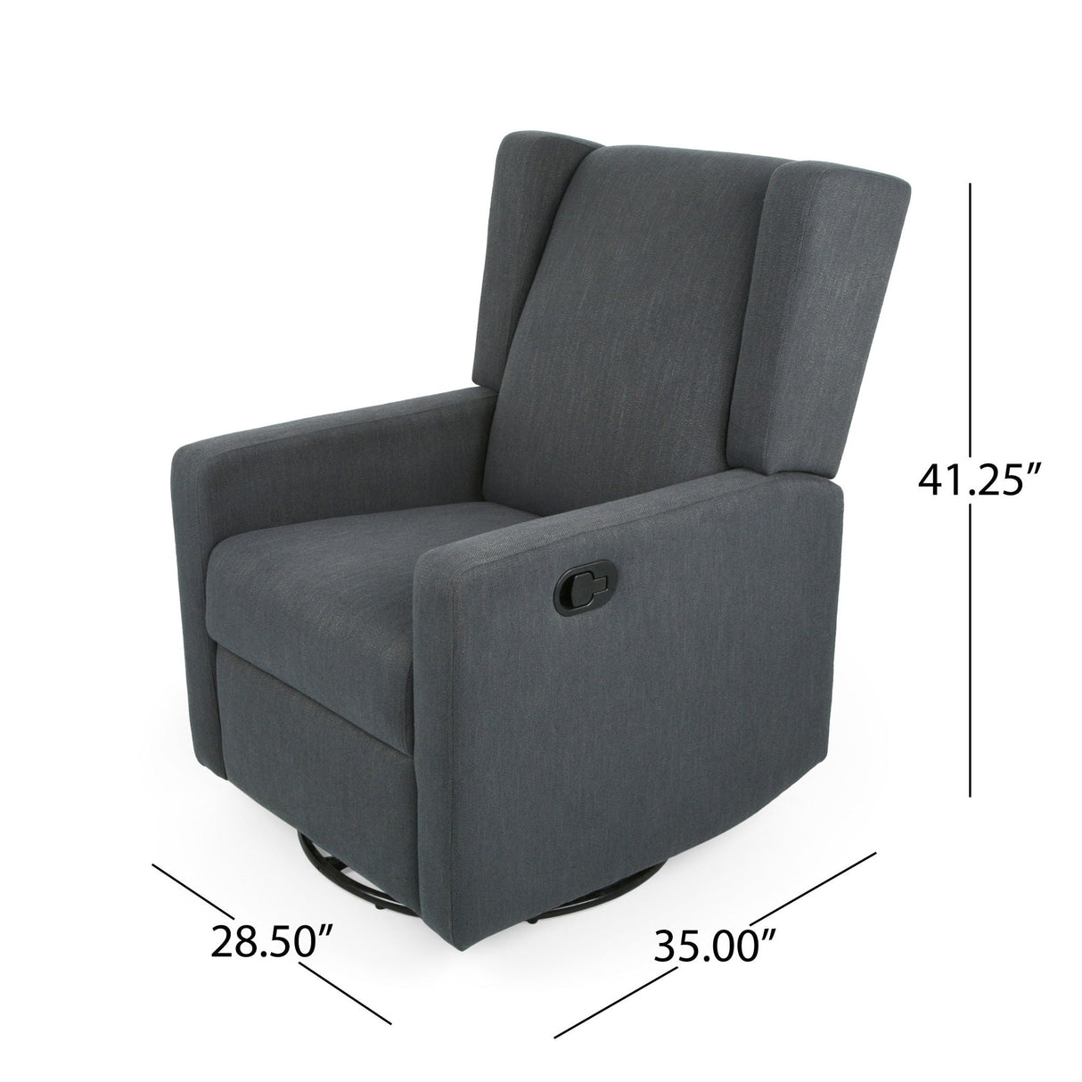 Landau Contemporary Fabric Upholstered Swivel Recliner - Best Buy Furniture