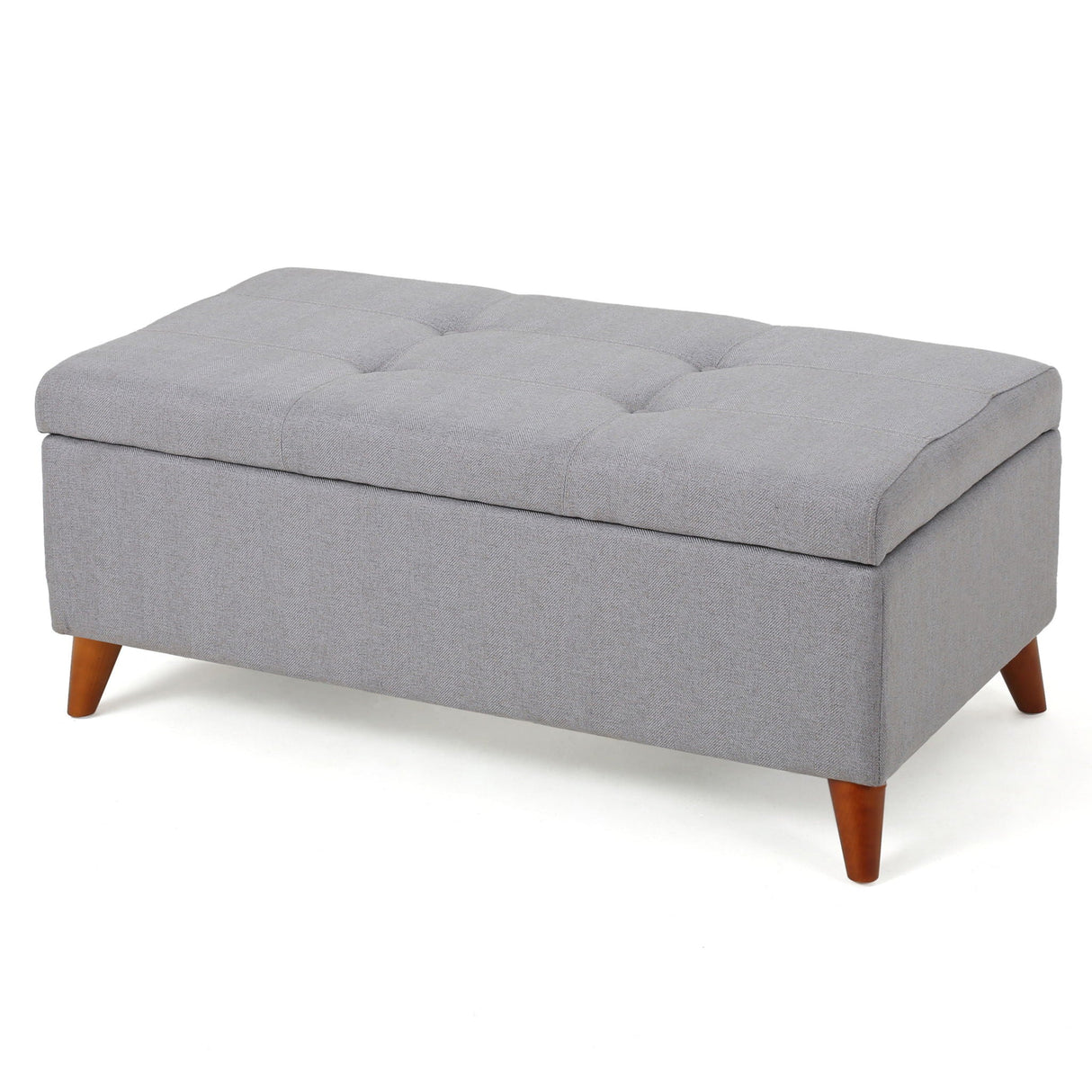 Kinetics - Upholstered Storage Ottoman With Lift-Top And Button Tufted Seat - Light Gray - Best Buy Furniture