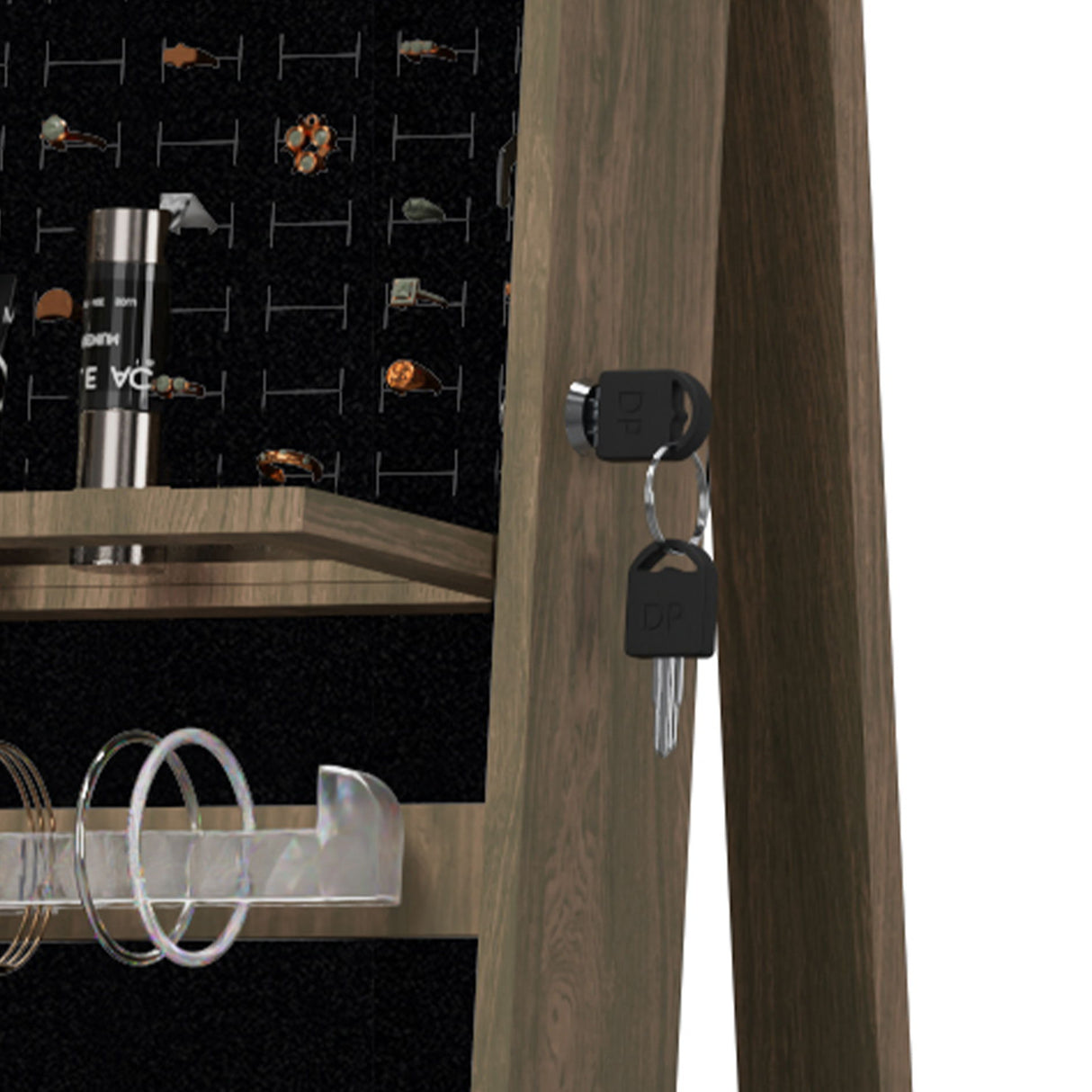 Swivel Jewelry Cabinet With Full Length Mirror
