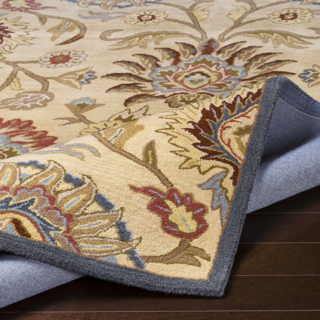 Caesar 1116 Hand Tufted Beige & Rust Wool Rug