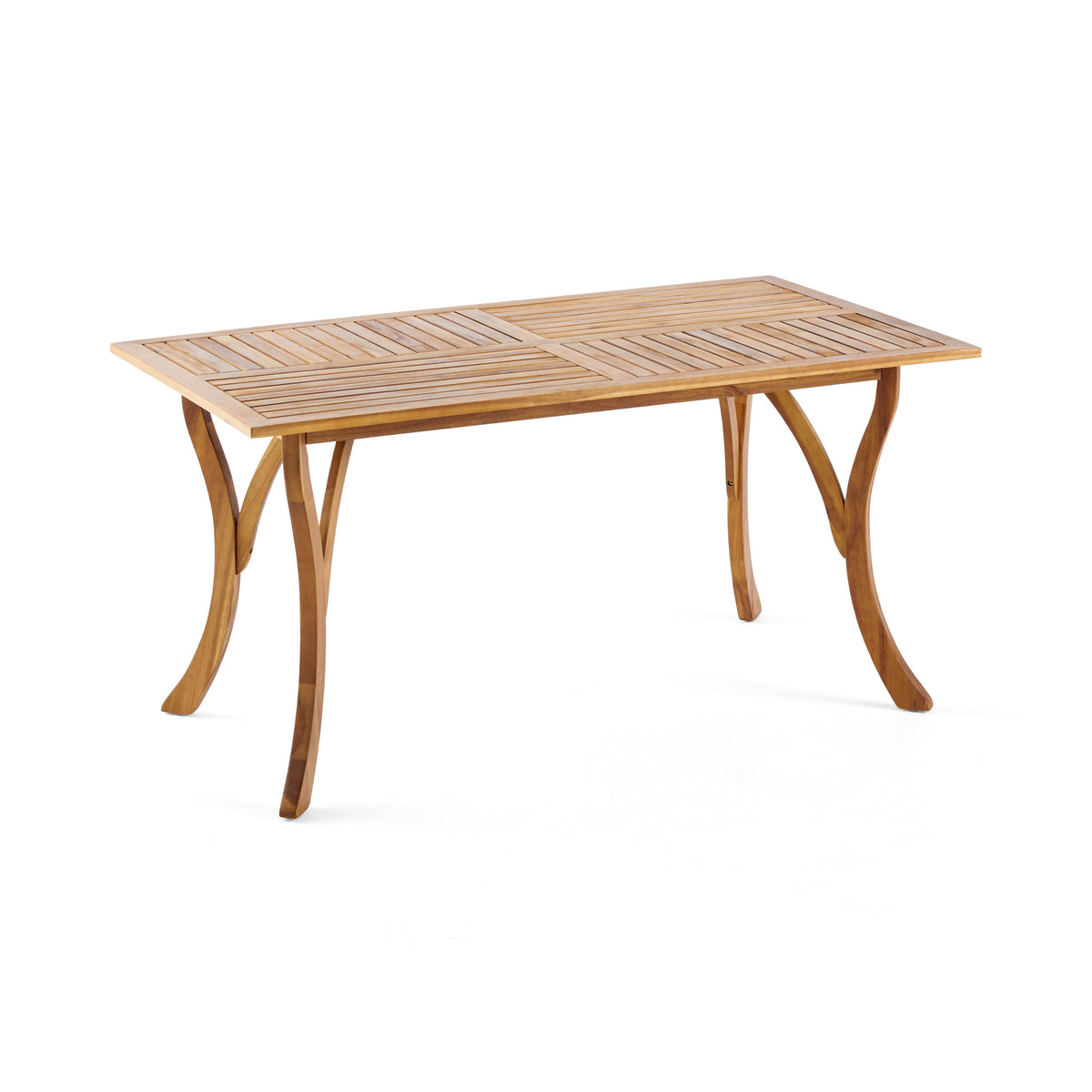 Outdoor 59 Inch Rectangular Solid Wood Dining Table - Teak Finish