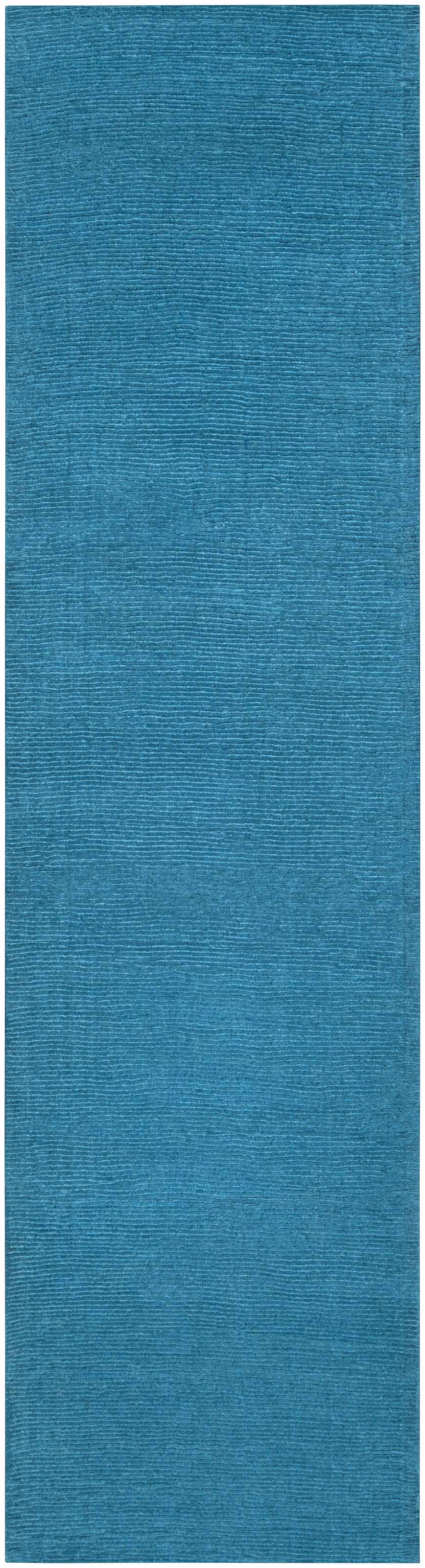 Solid Aqua Wool Carpet - Clearance