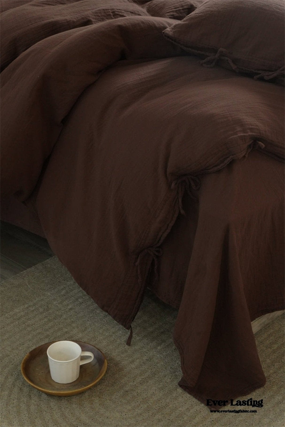 Evelyn Retro Double Gauze Bedding Set / Beige Brown