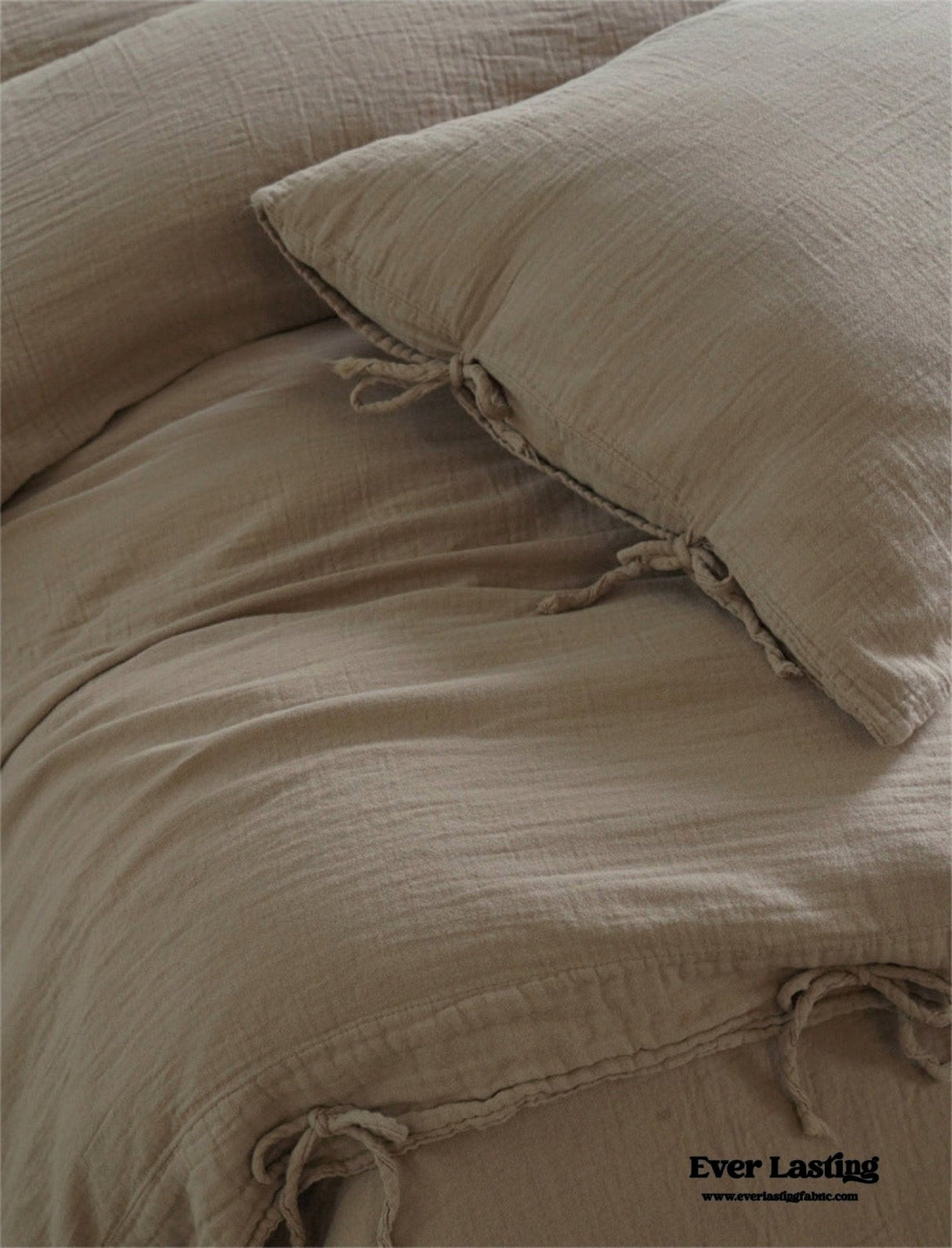 Evelyn Retro Double Gauze Bedding Set / Beige Brown