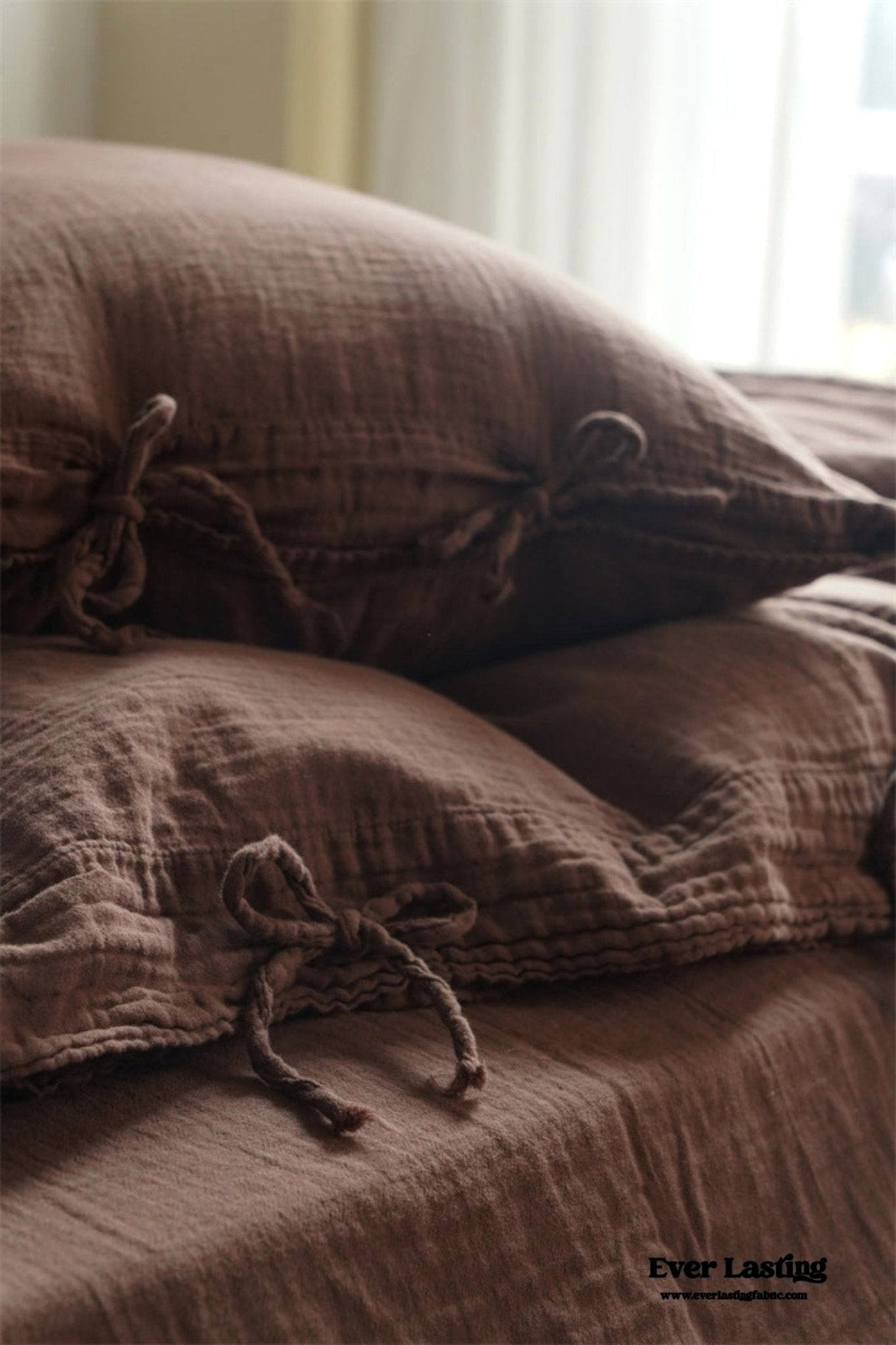 Evelyn Retro Double Gauze Bedding Set / Beige Brown