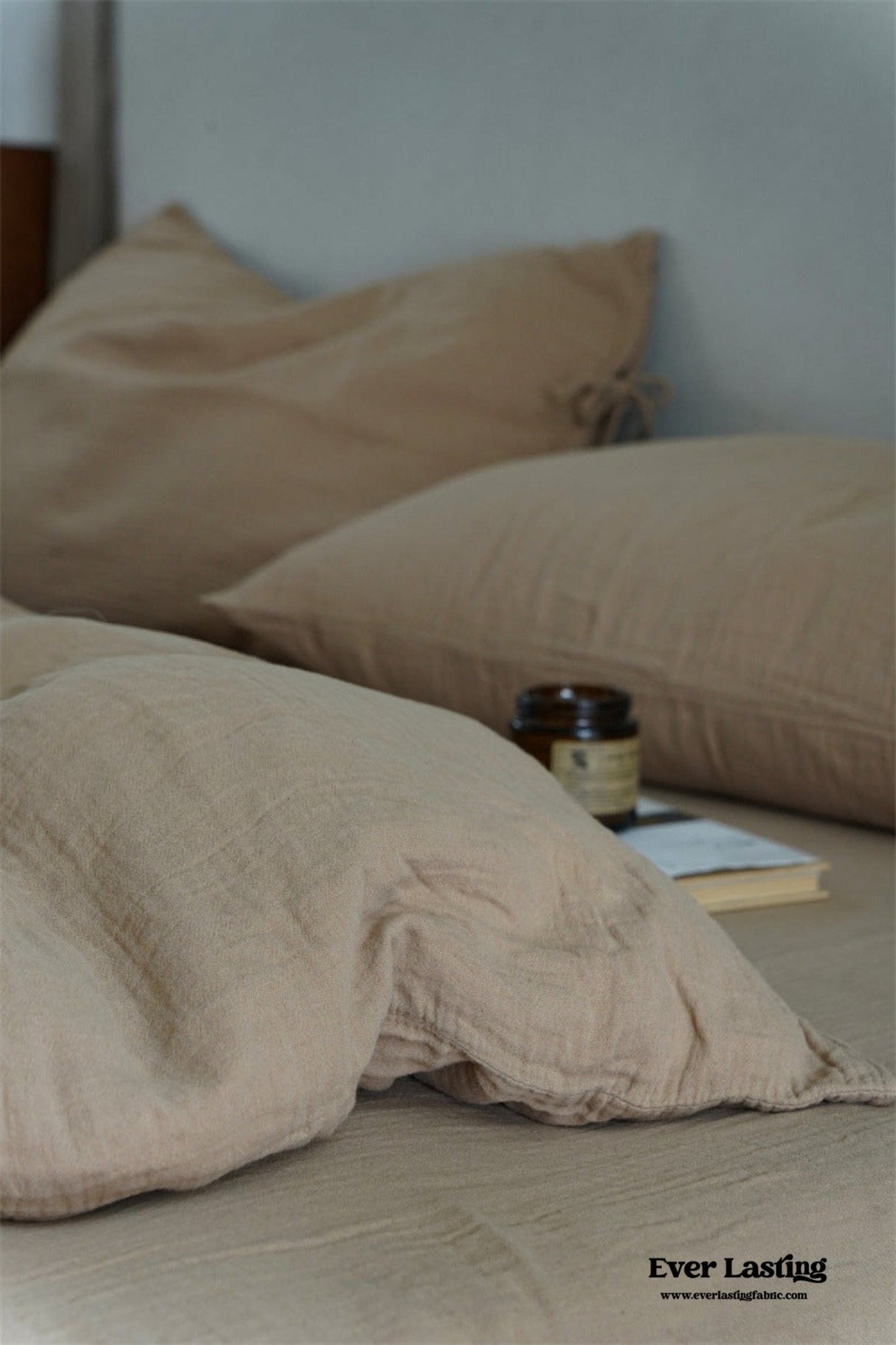 Evelyn Retro Double Gauze Bedding Set / Caramel Brown
