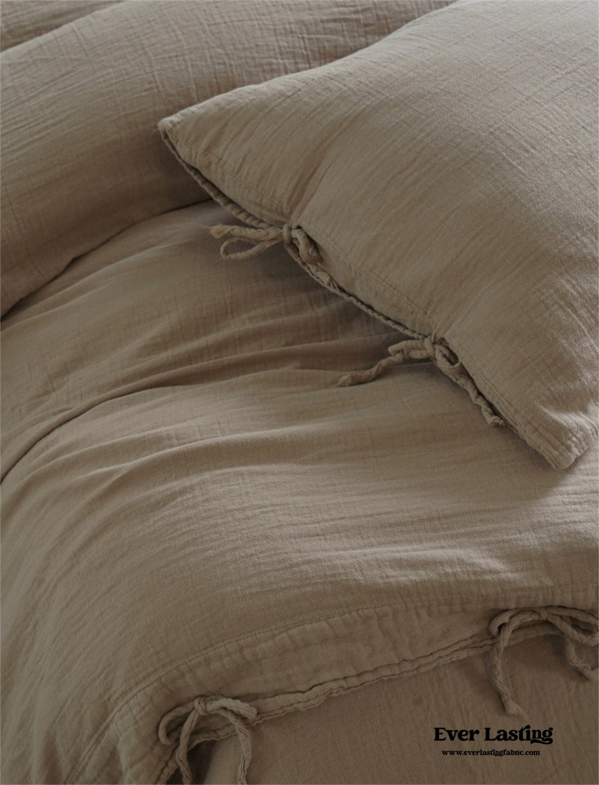 Evelyn Retro Double Gauze Bedding Set / Caramel Brown